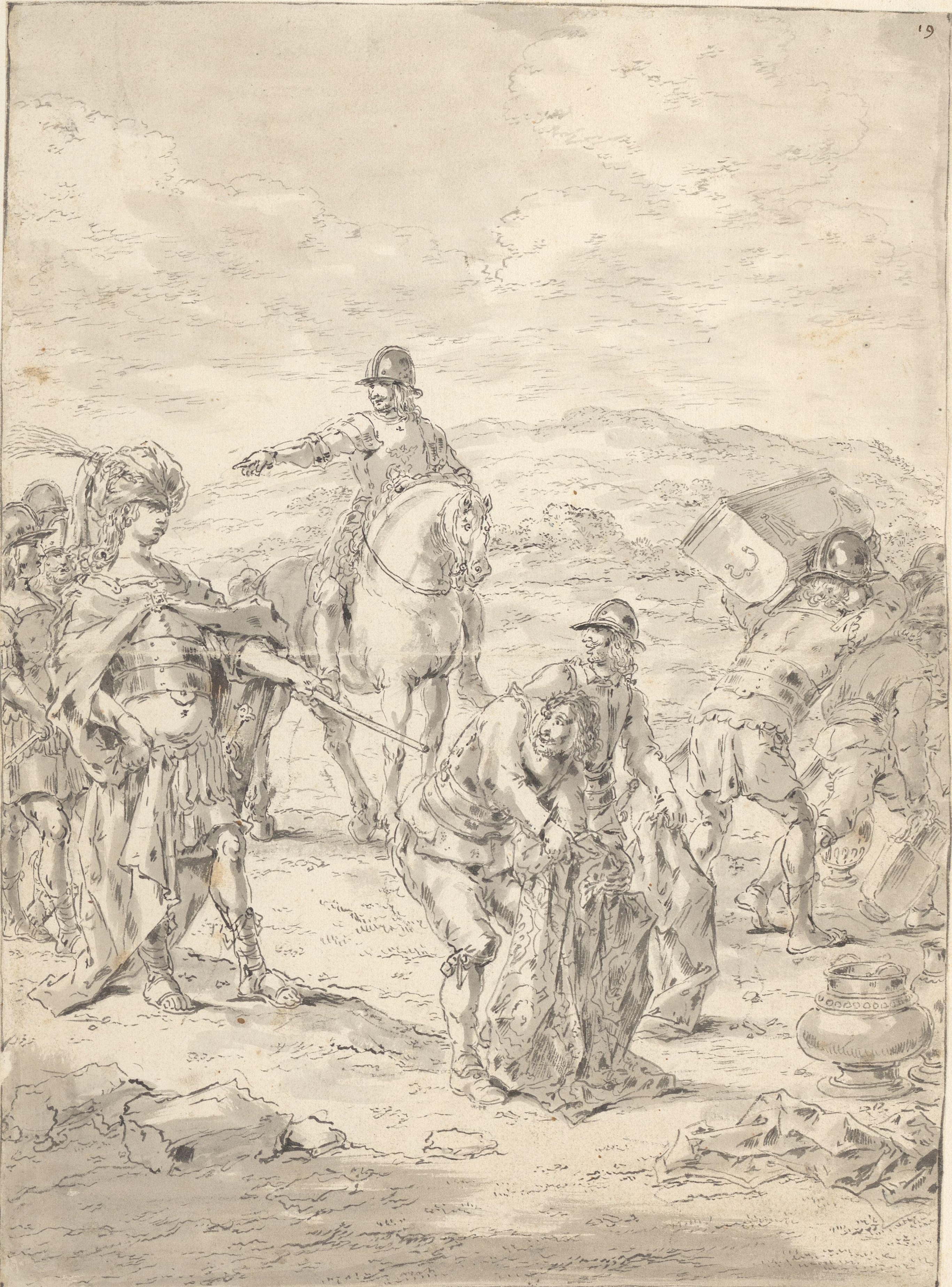 Alexander the Great divides the spoils after his victory over the Persians Leonaert Bramer