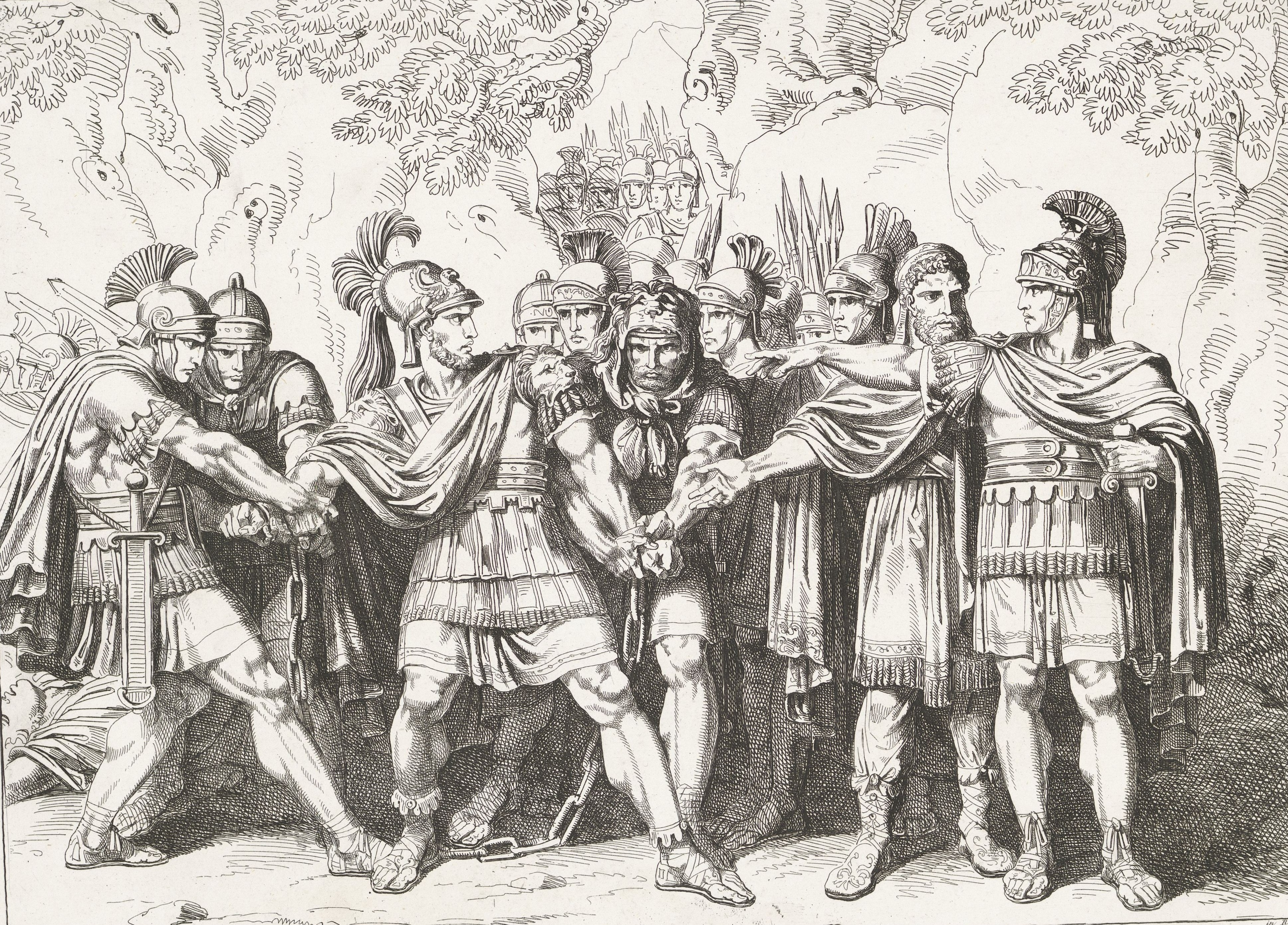 Jugurtha captured by Sulla and his soldiers Jugurtha in chains