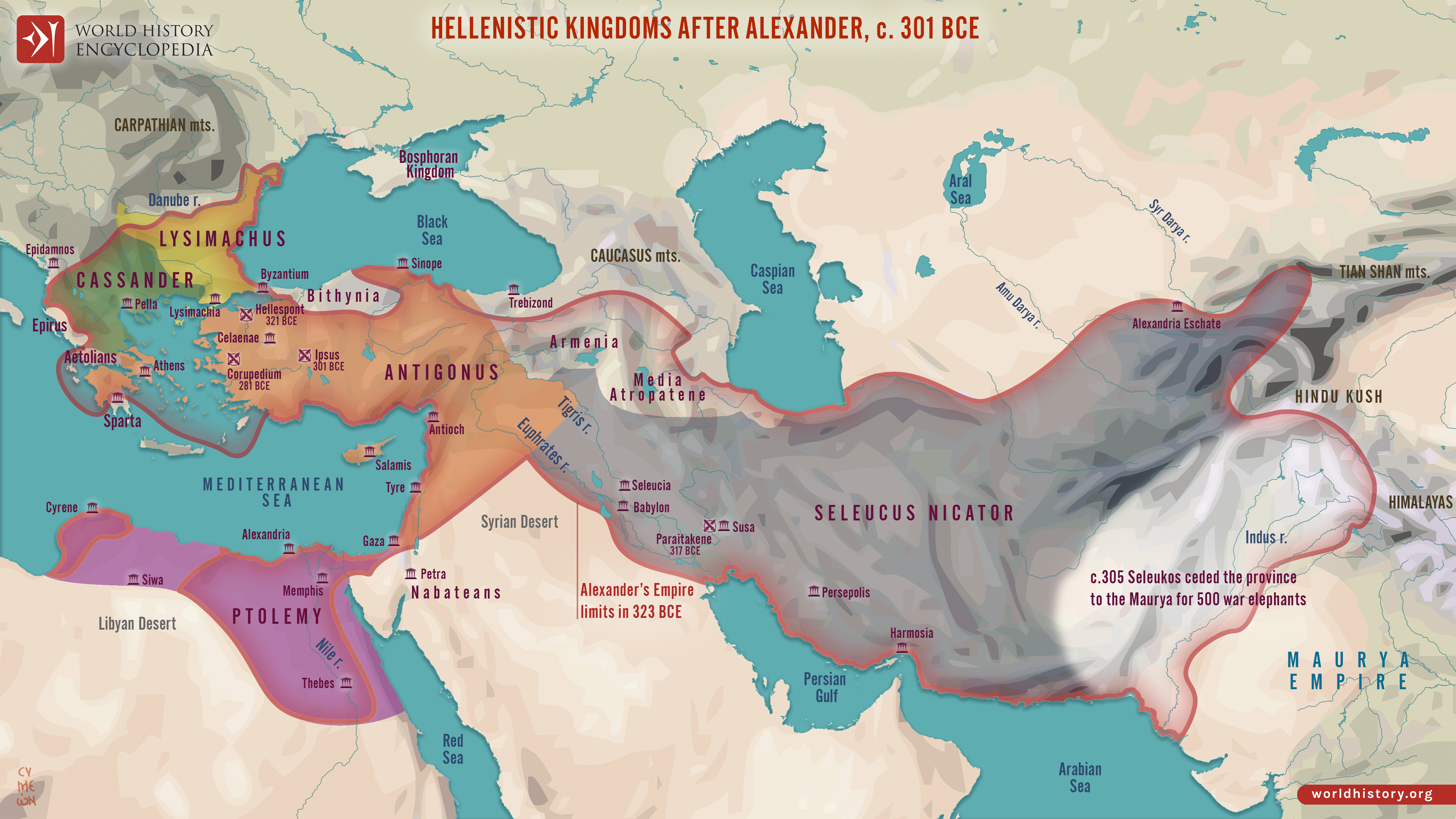 Map of the Hellenestic Kingdoms after Alexander