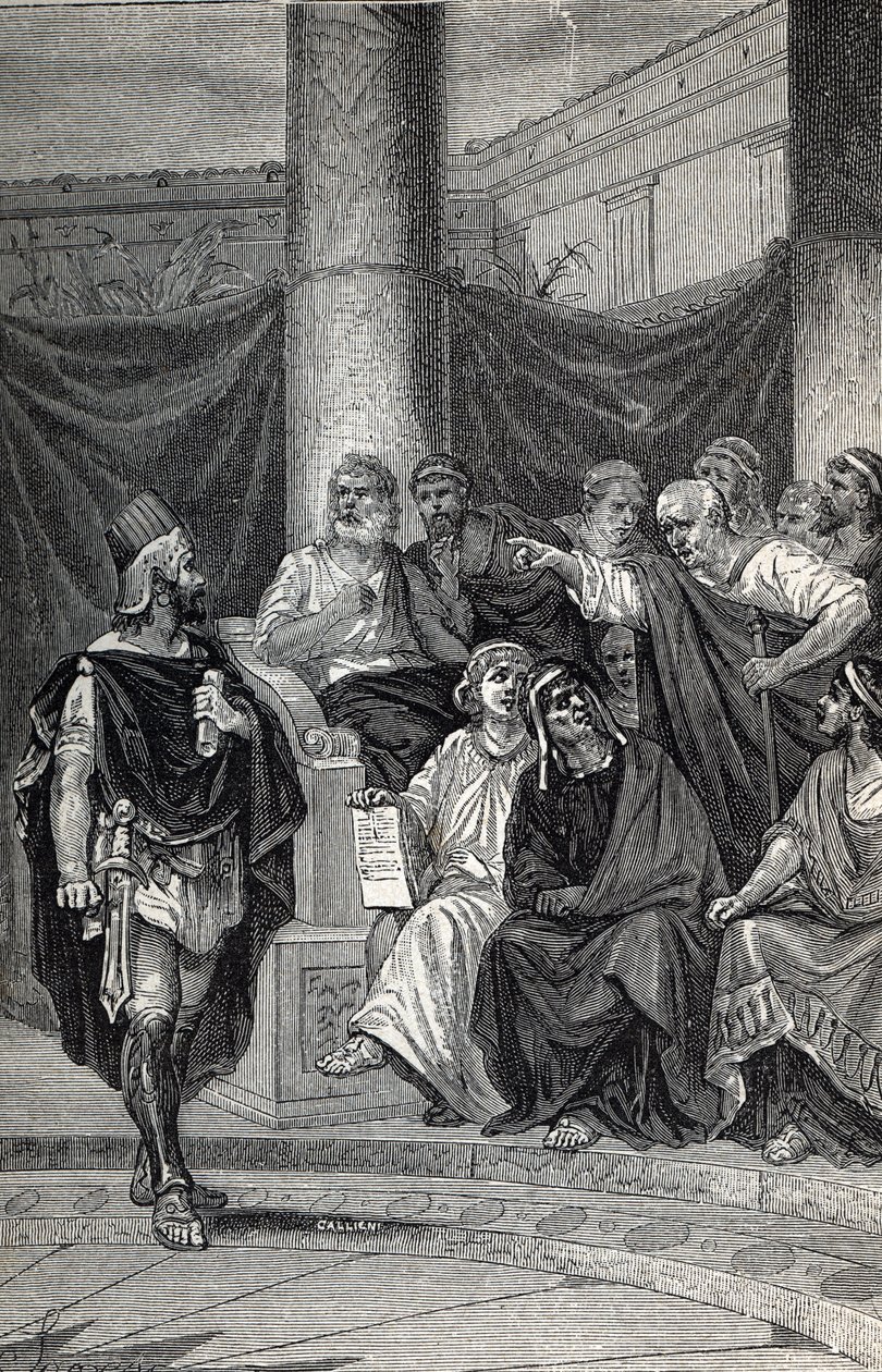 Cineas Advisor of King Pyrrhus Trying to Negotiate with the Romans after Battle of Heraclea