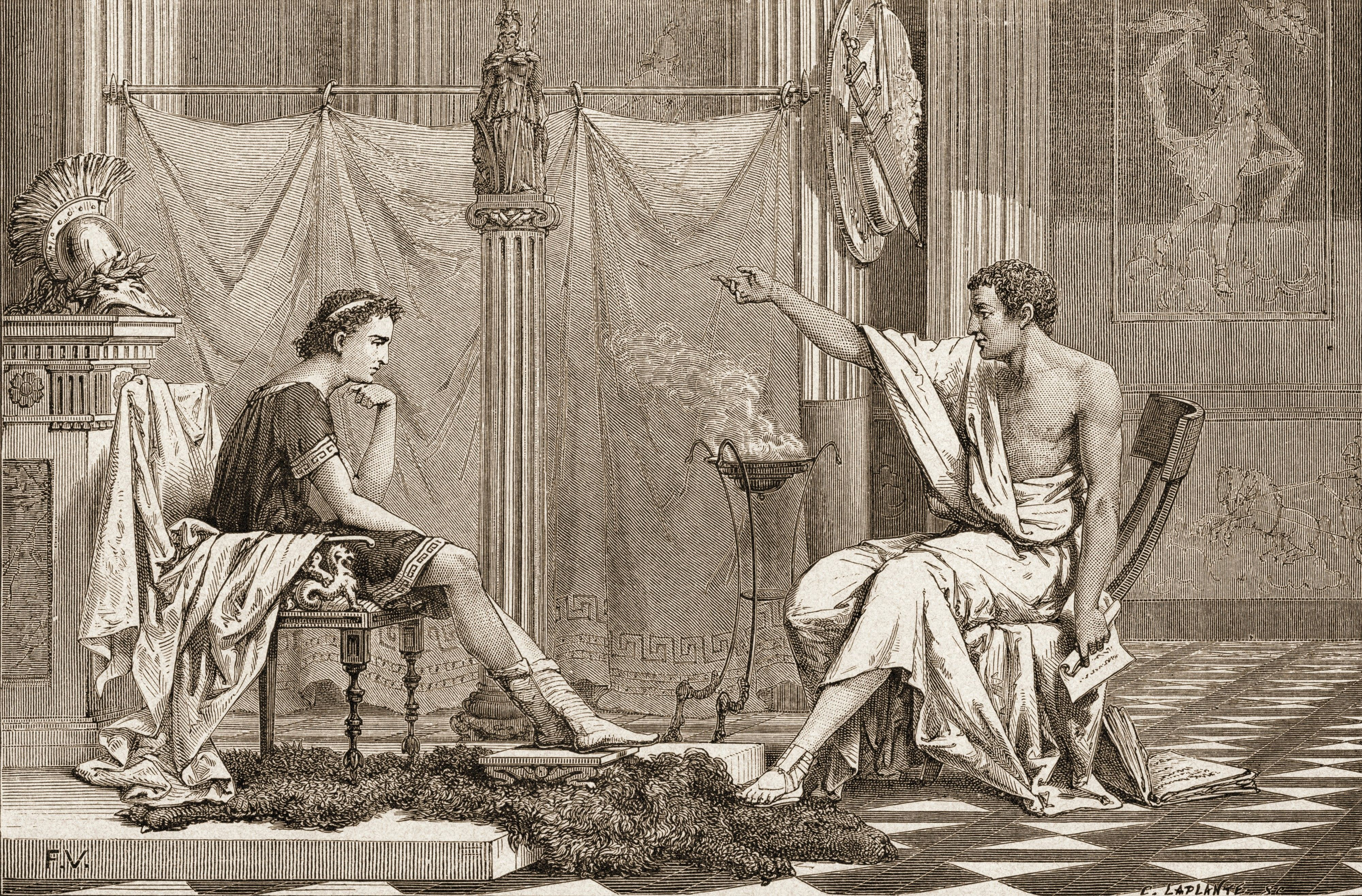 Education d'Alexandre par Aristote