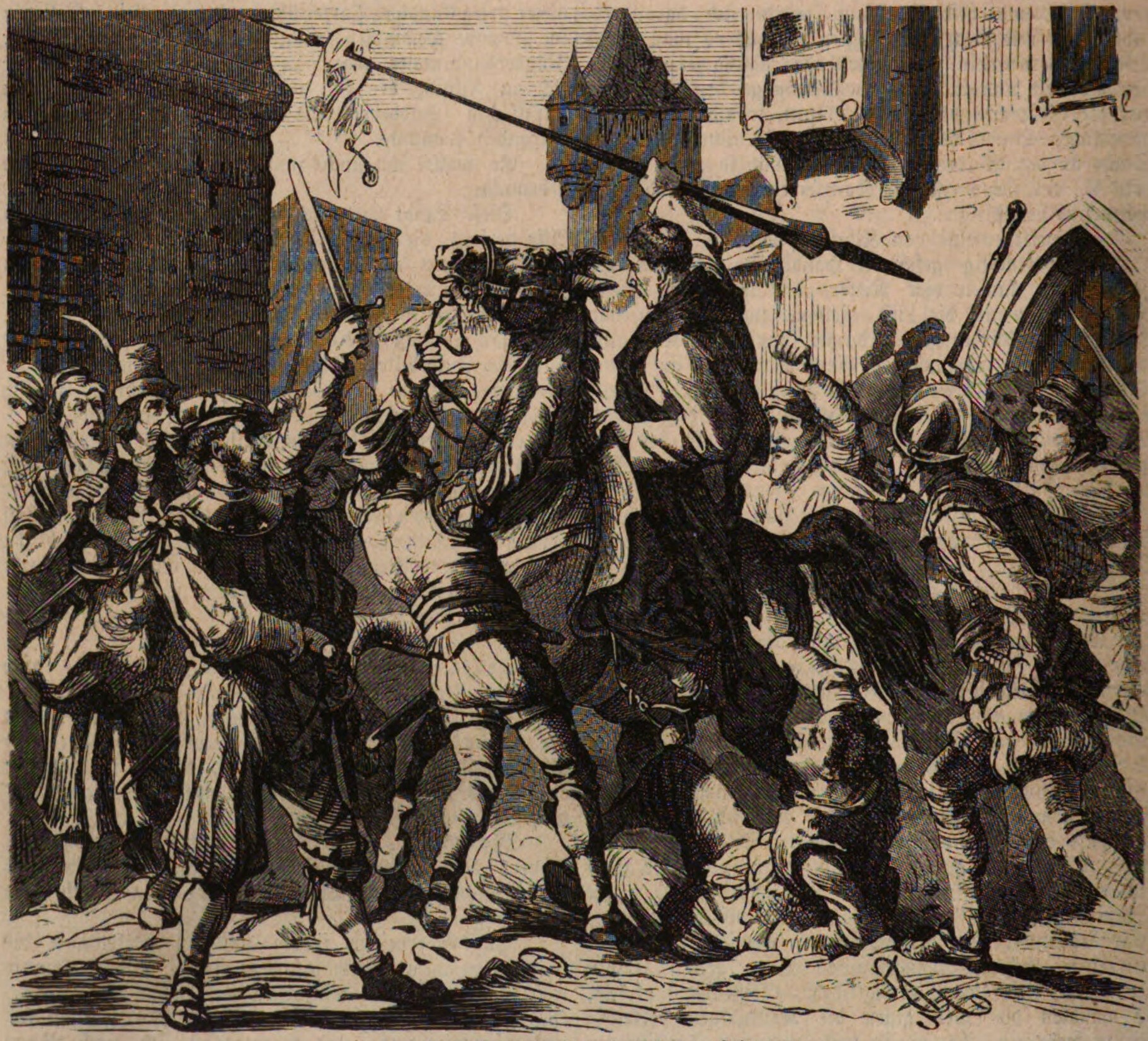 Corradino Bornati announcing the Papal ban in besieged Bologne
