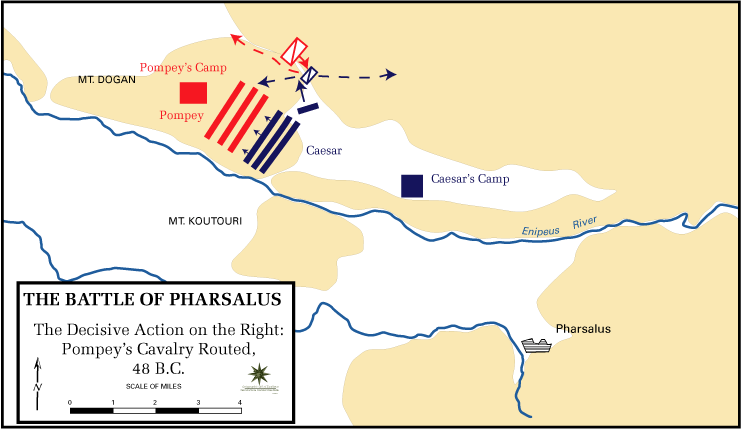 Battle of Pharsalus, Pompey's Cavalry Routed