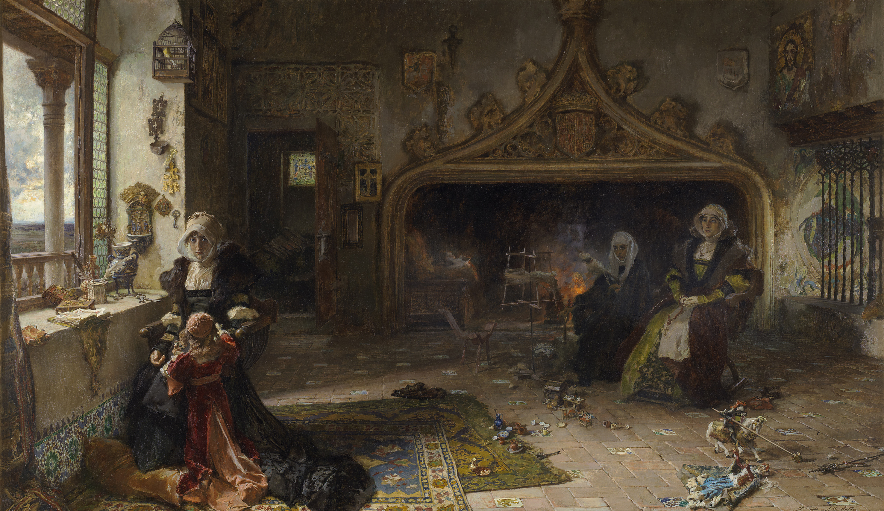 Queen Joanna the Mad, confined in Tordesillas with her daughter, the Infanta Catherine