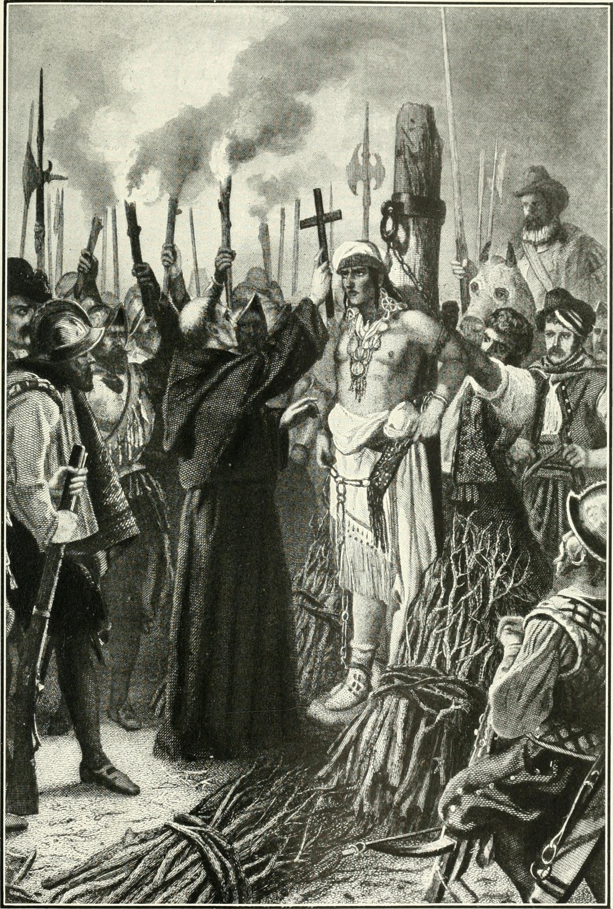 Execution of the last Inca Emperor, Atahualpa, ordered by conquistador Francisco Pizarro