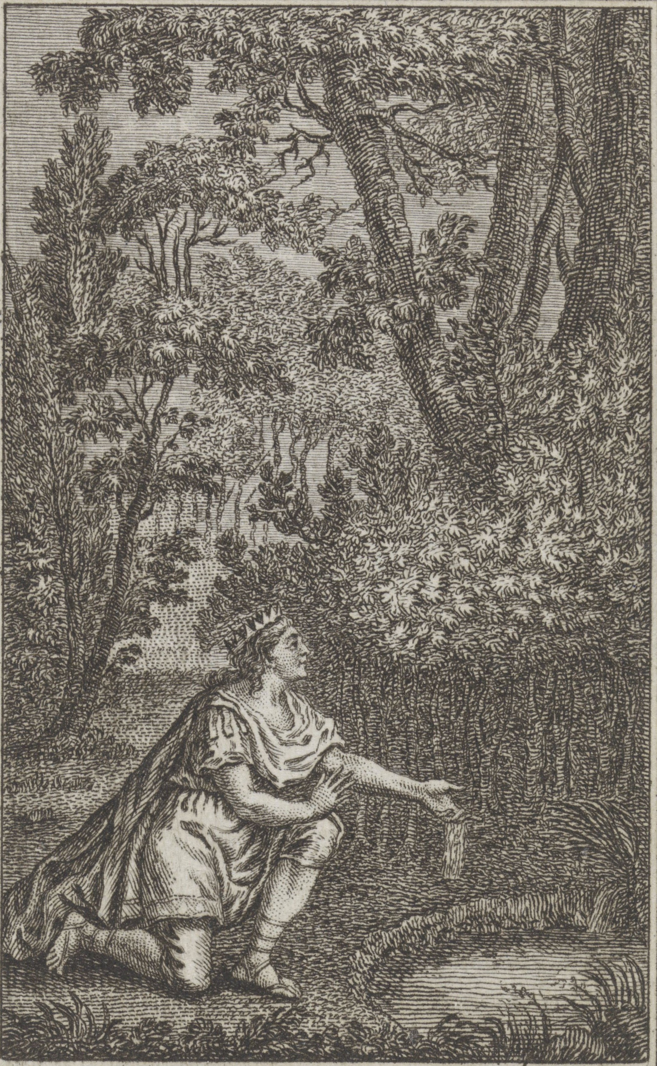 King Numa finds the sacred spring of the nymph Egeria