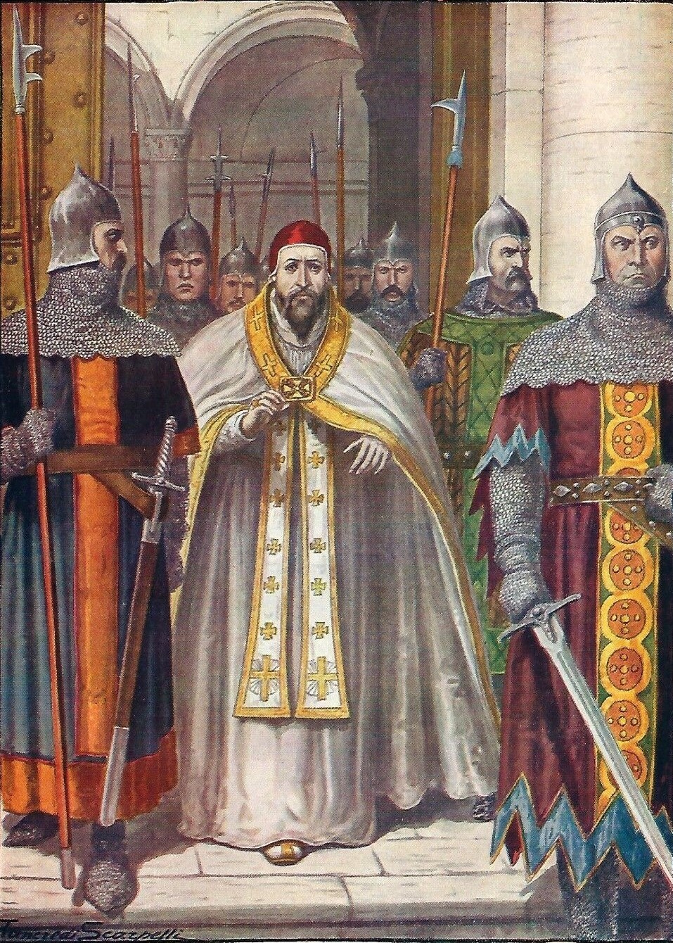 Byzantine arrest of Pope Martin I in Rome by order of the emperor Constant II