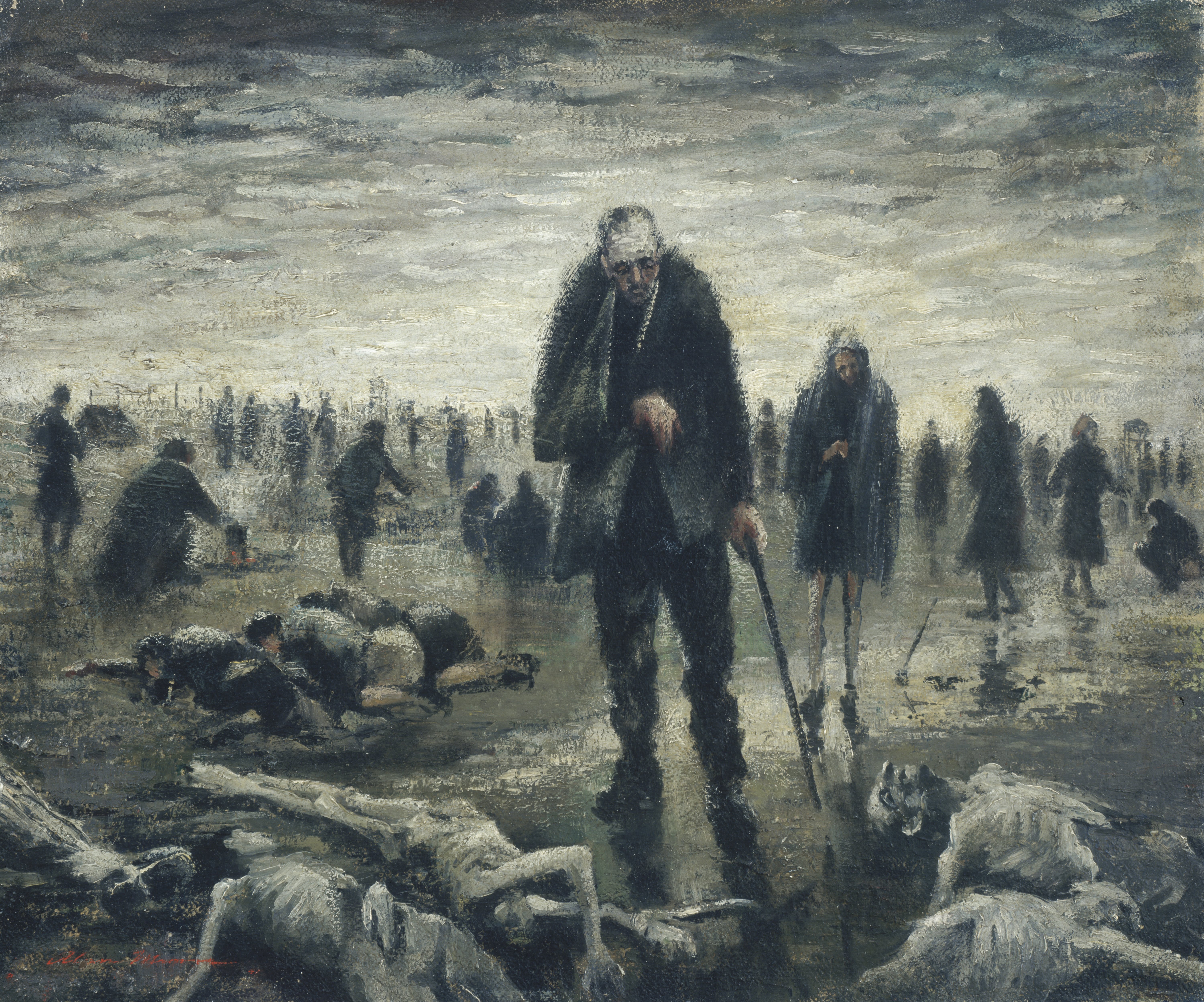 Blind man in Belsen, Alan Moore, Australian War Memorial
