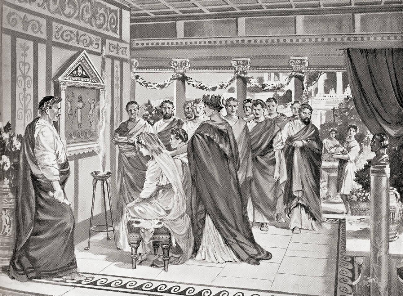 The marriage of Gnaeus Pompeius Magnus to Julia, daughter of Julius Caesar