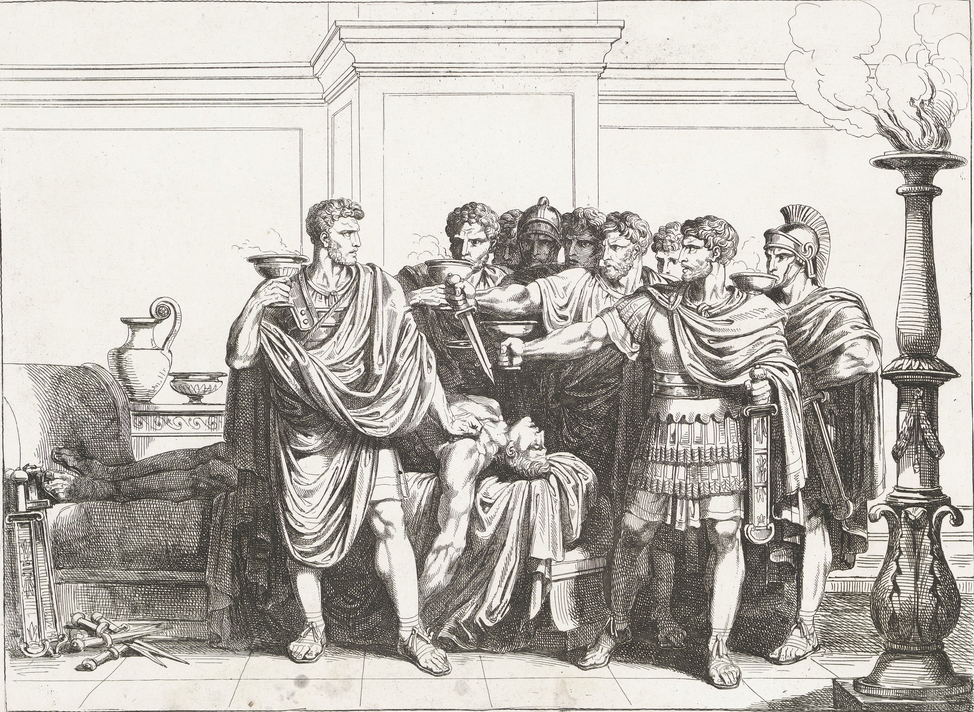 Catiline and his soldiers drink blood