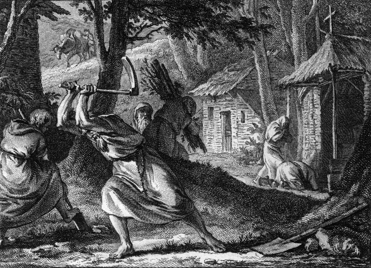 Hermits living in a community in a French forest, late 11th-beginning 12th century.