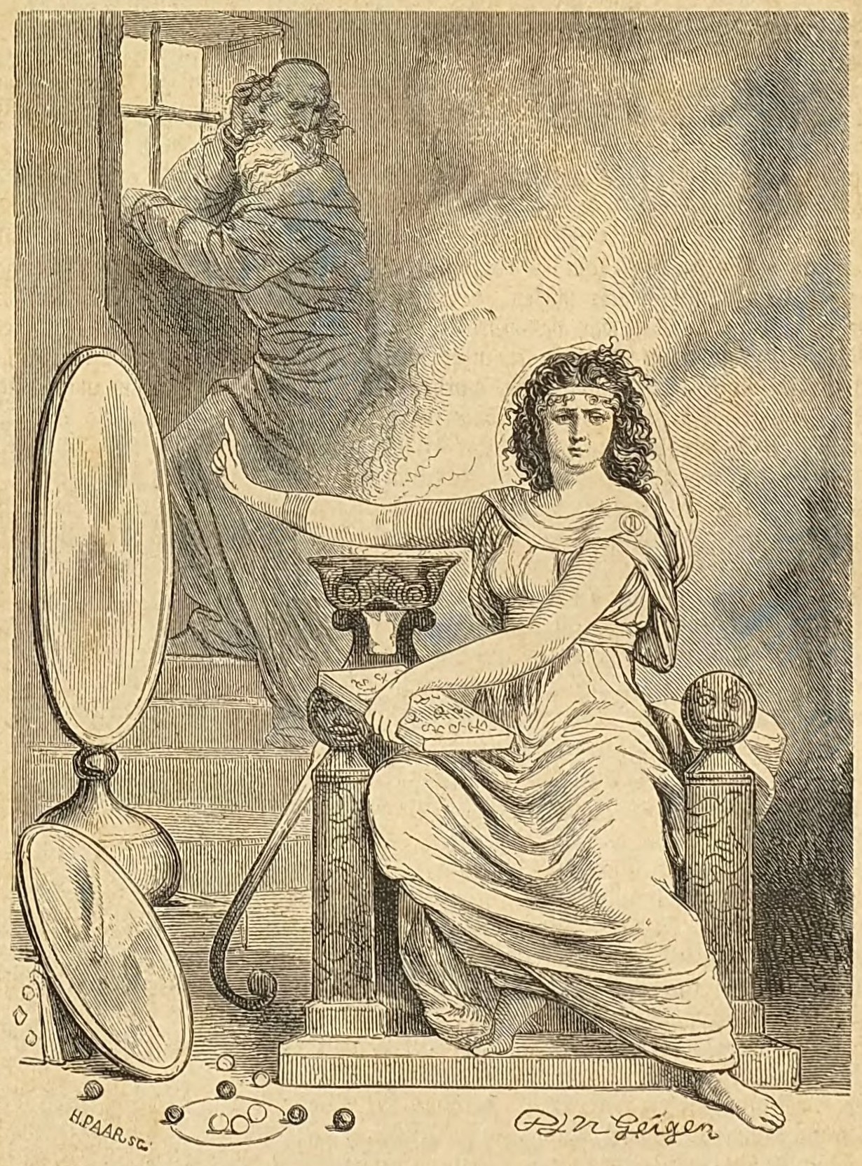 Veleda wishing fortune to Batavians