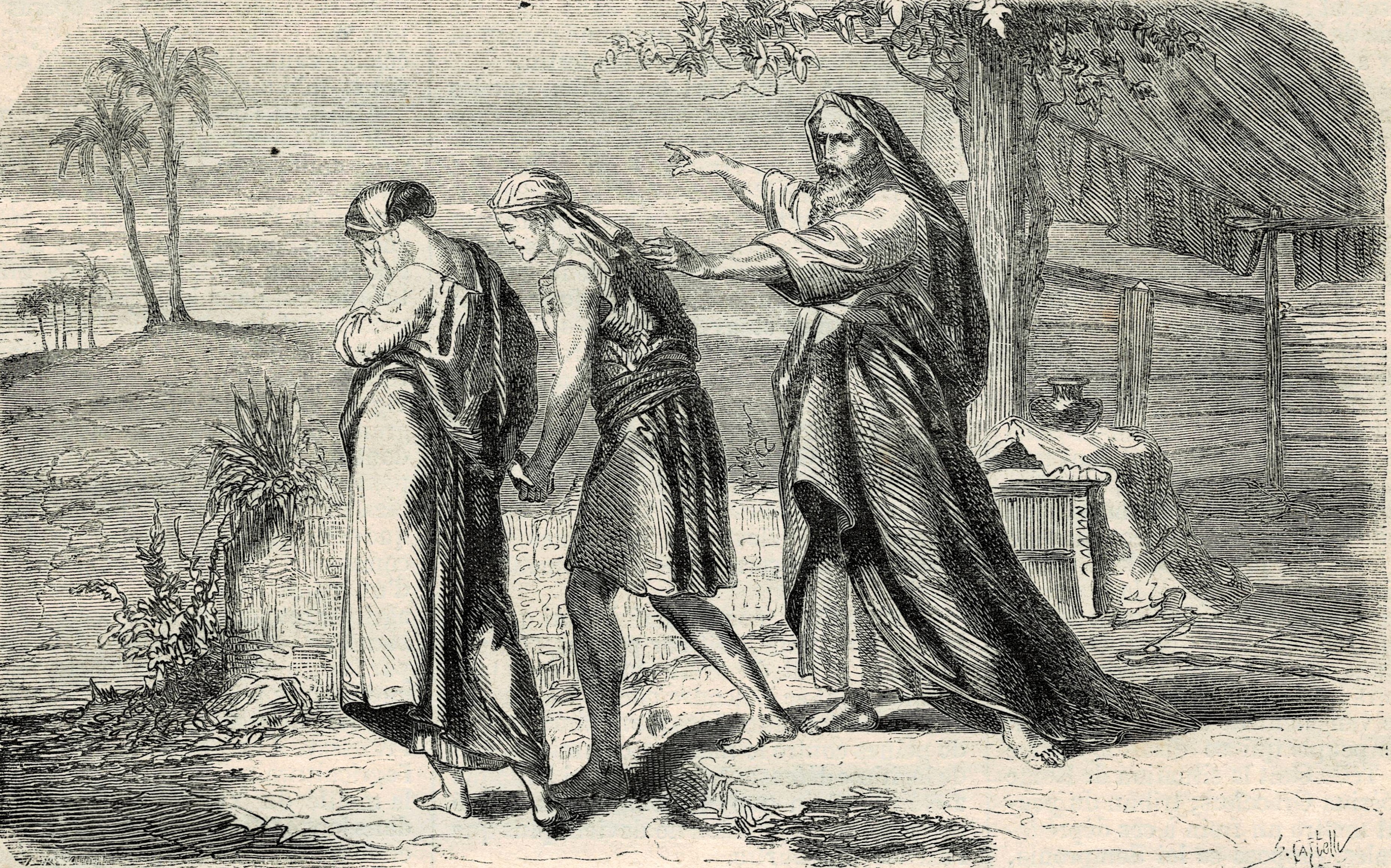 Agar chased away by Abraham