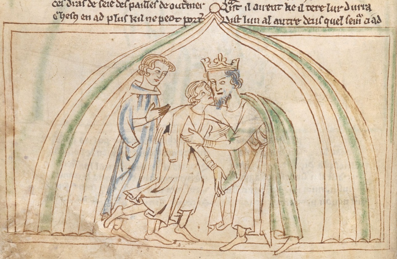 Charlemagne embraces Roland