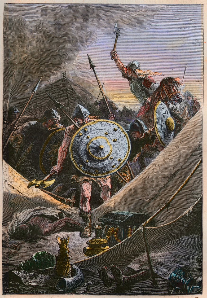 The Franks Led by Charles Martel Attack the Saracens' Military Camp During the Battle of Tours
