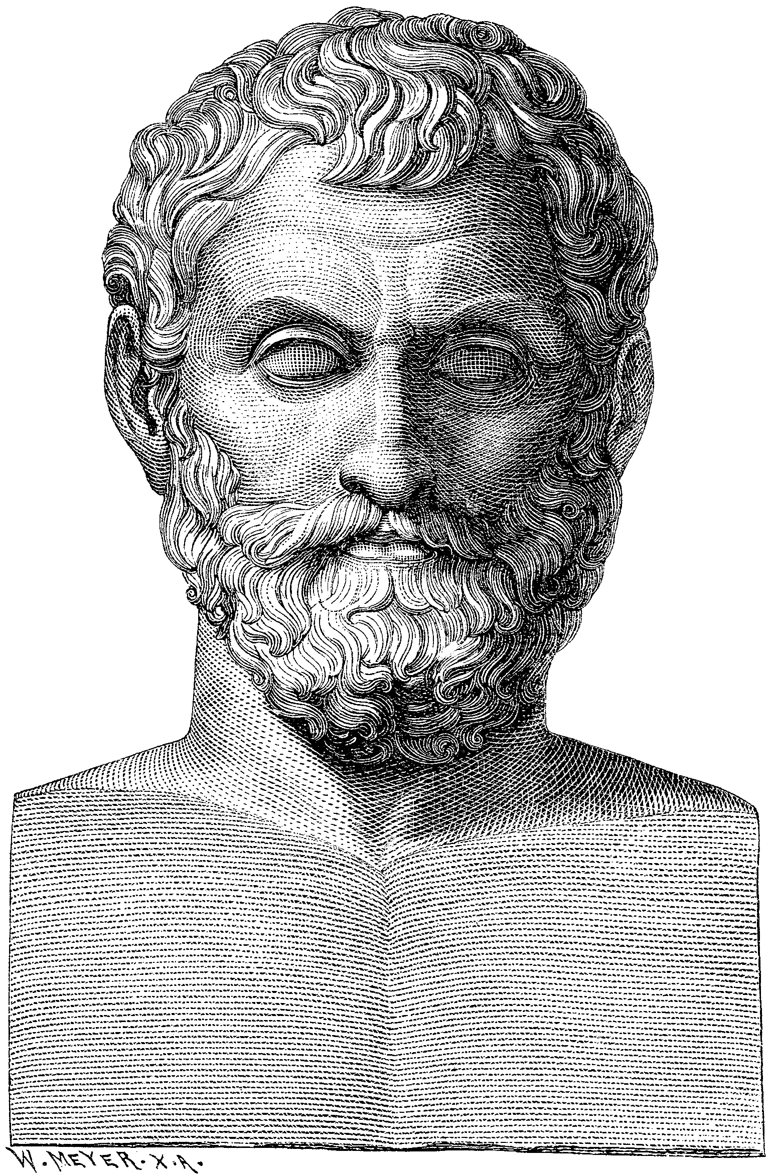 portrait of Thales by Wilhelm Meyer, based on a bust from the 4th century