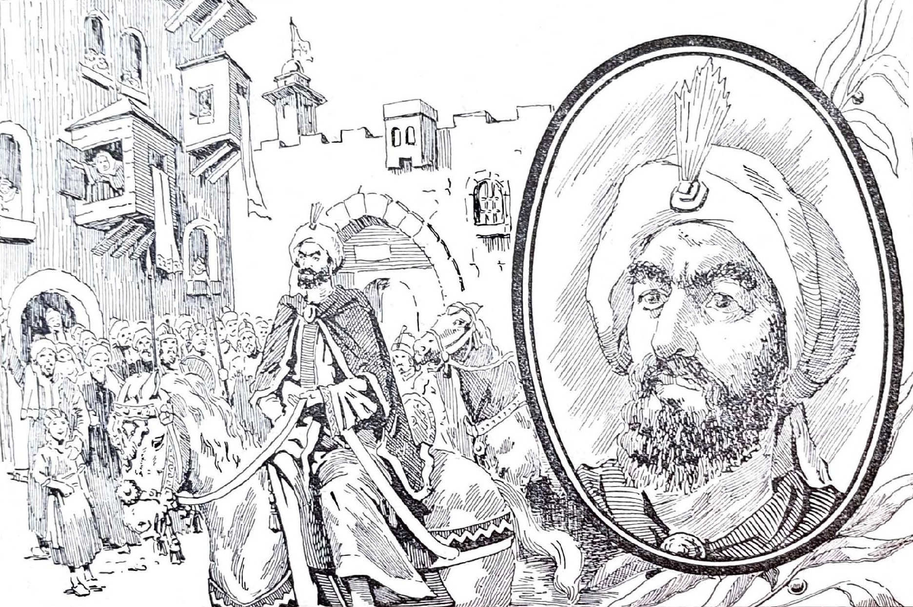 The entry of King Al-Nasir Salah al-Din Ayyubi into Jerusalem