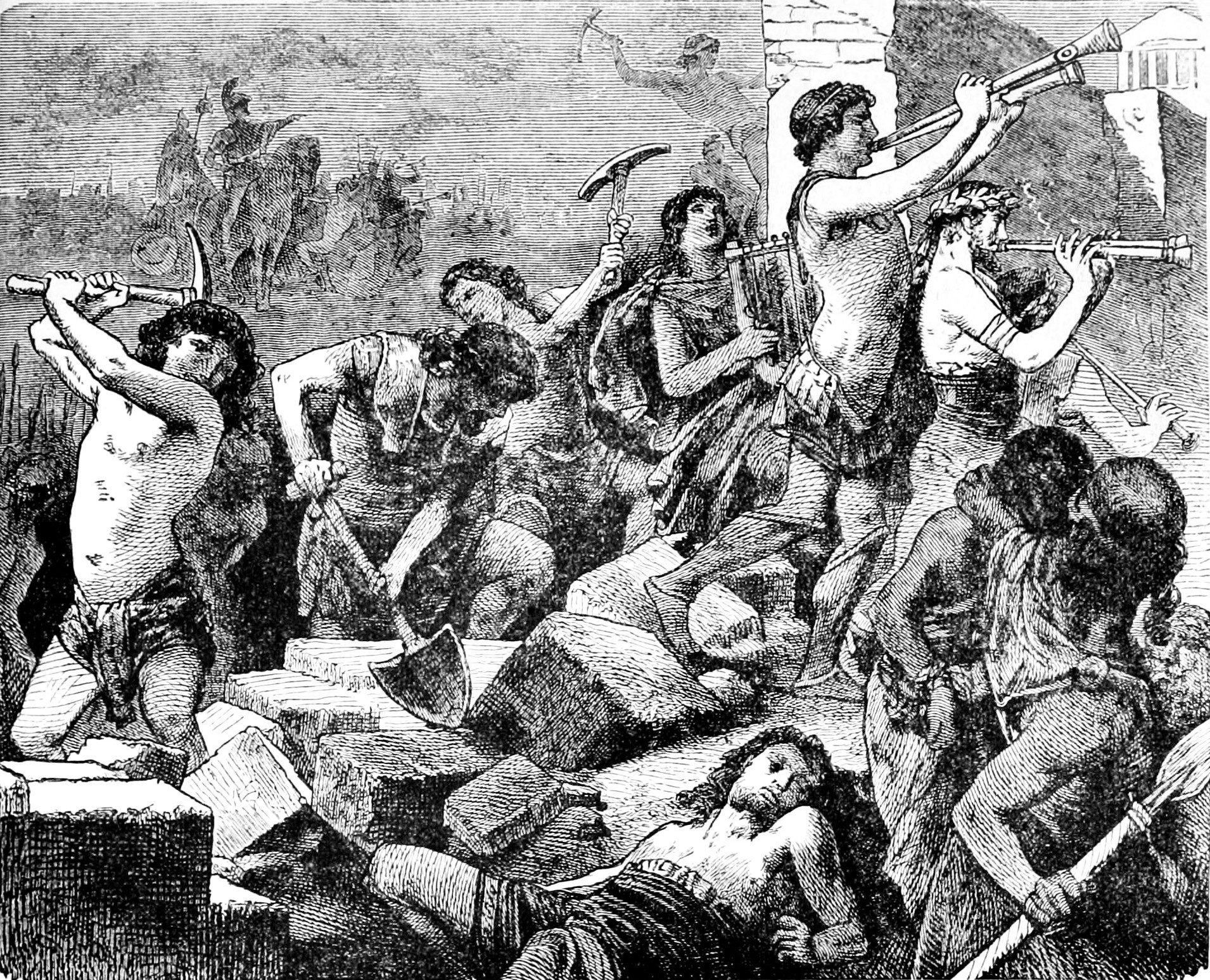 Lysander has the walls of Athens demolished