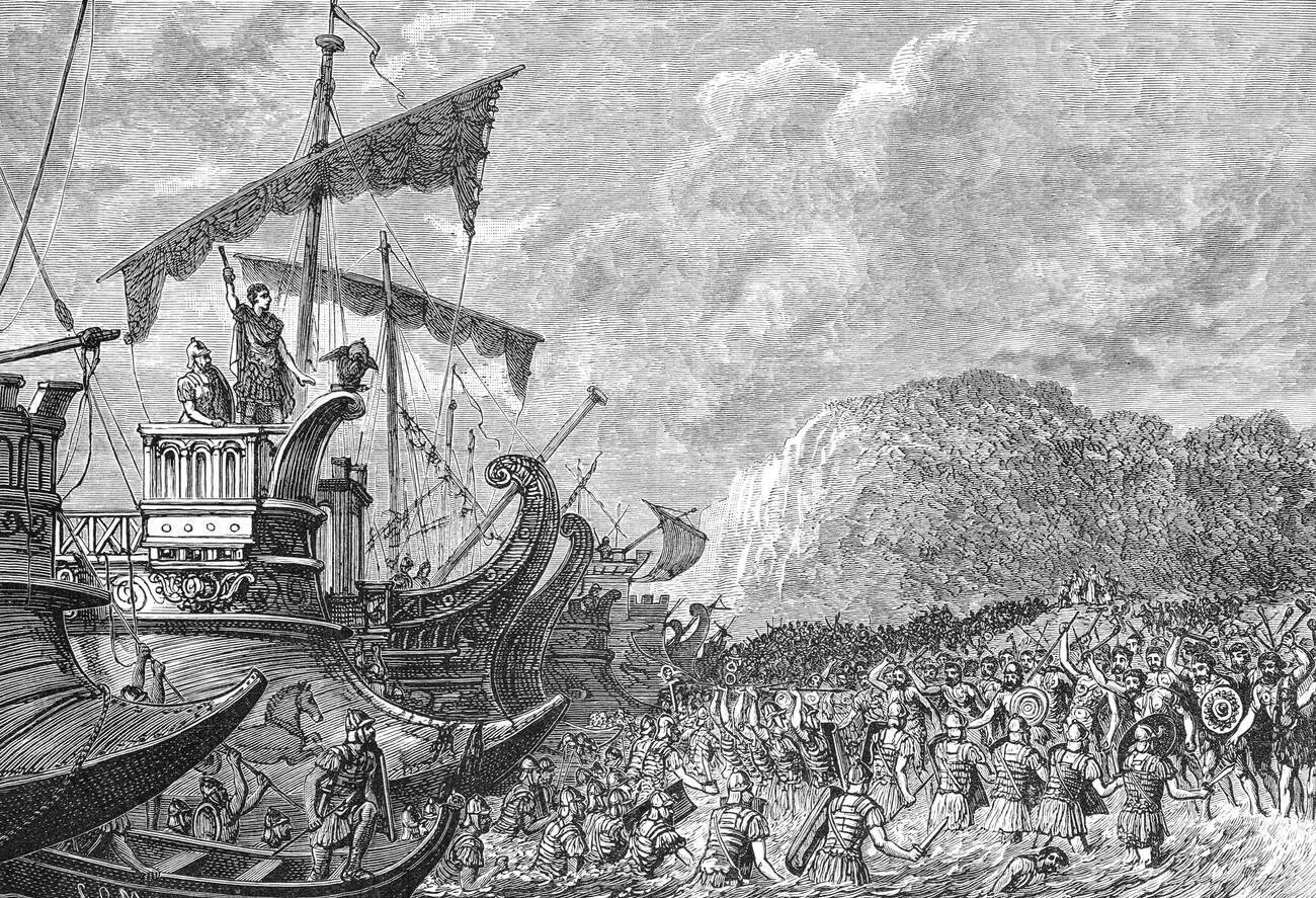 Julius Caesar Trying to Land in Britain