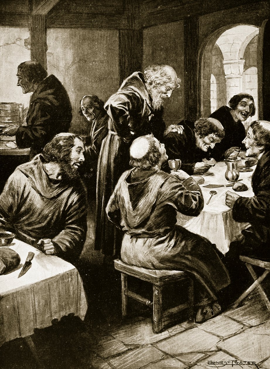 Wimund telling his adventures to the monks of Byland