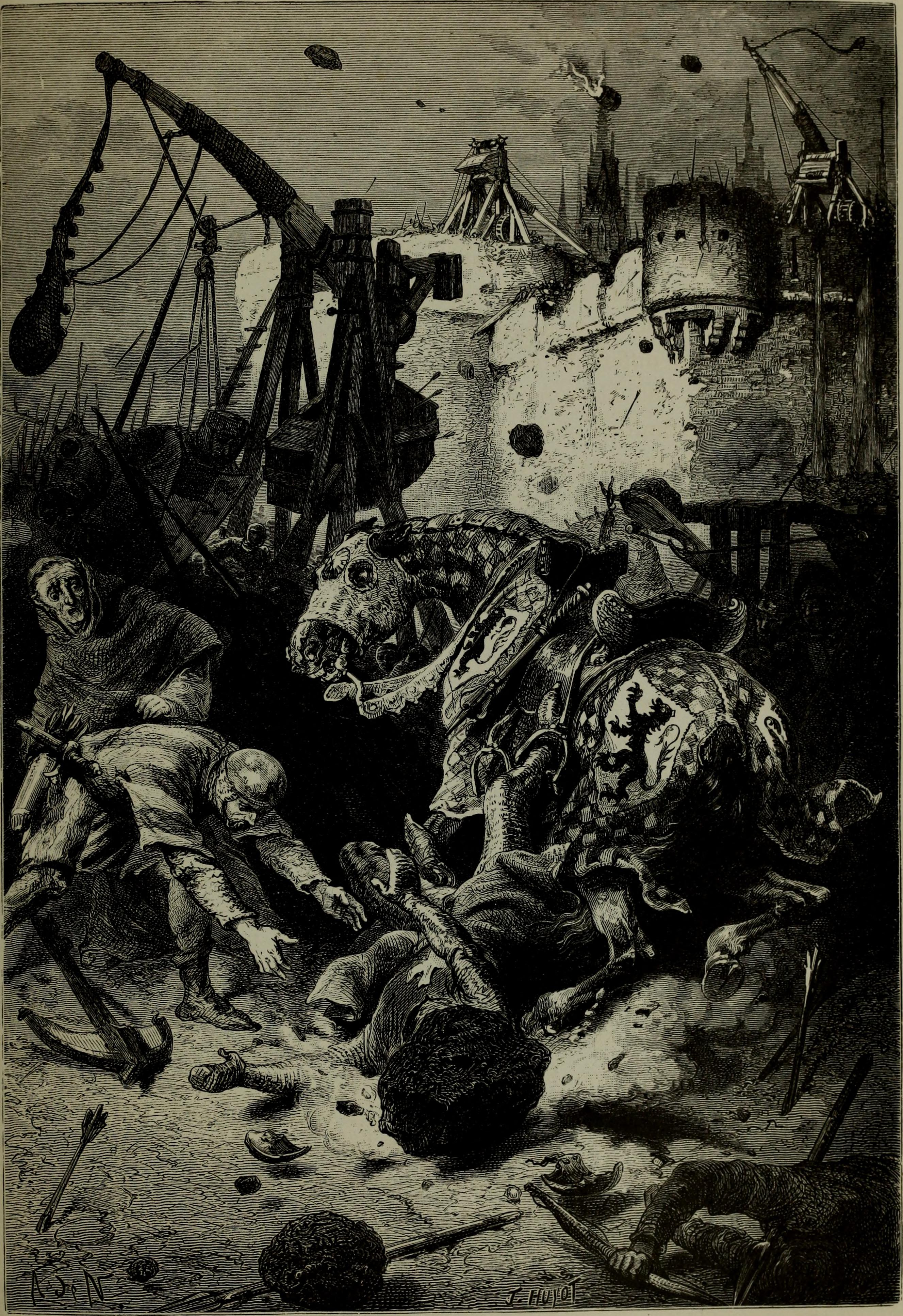 Simon de Montfort's death at the Siege of Toulouse