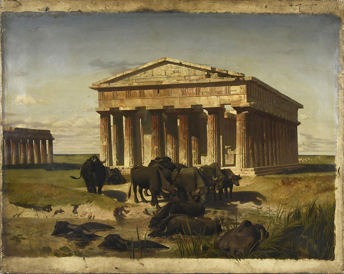 Paestum, herd of buffalo, Jean-Léon Gérôme