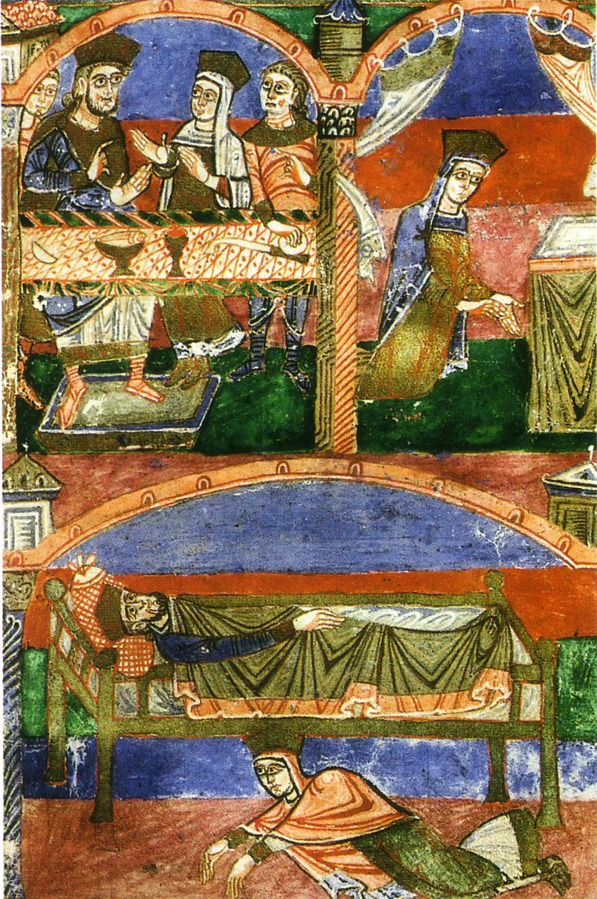 The wedding of Radegonde, Radegonde in prayer