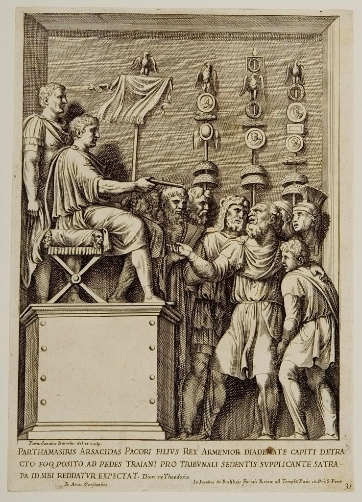 Parthamasiris, King of Armenia, Son of Pacorus, Humbles Himself before Trajan
