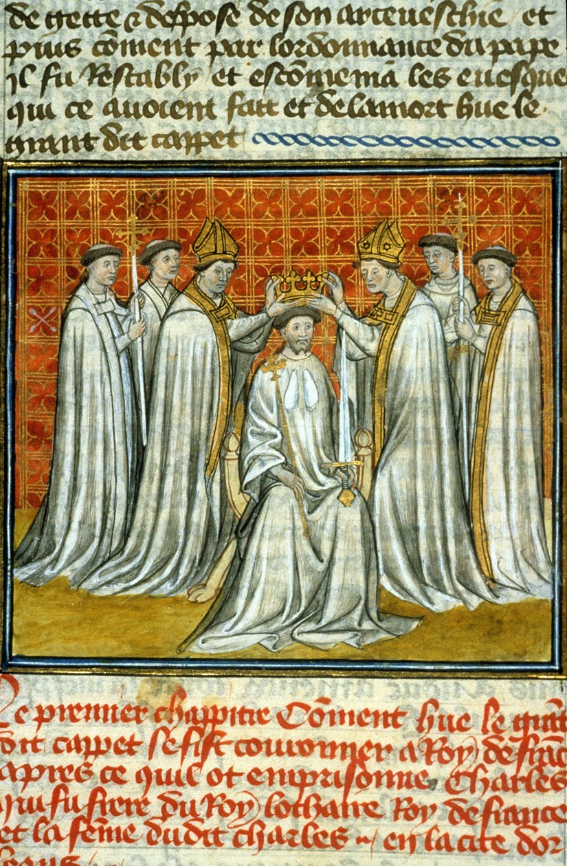 Coronation of Hugues Capet by Adalberon (925-990) Archbishop of Reims