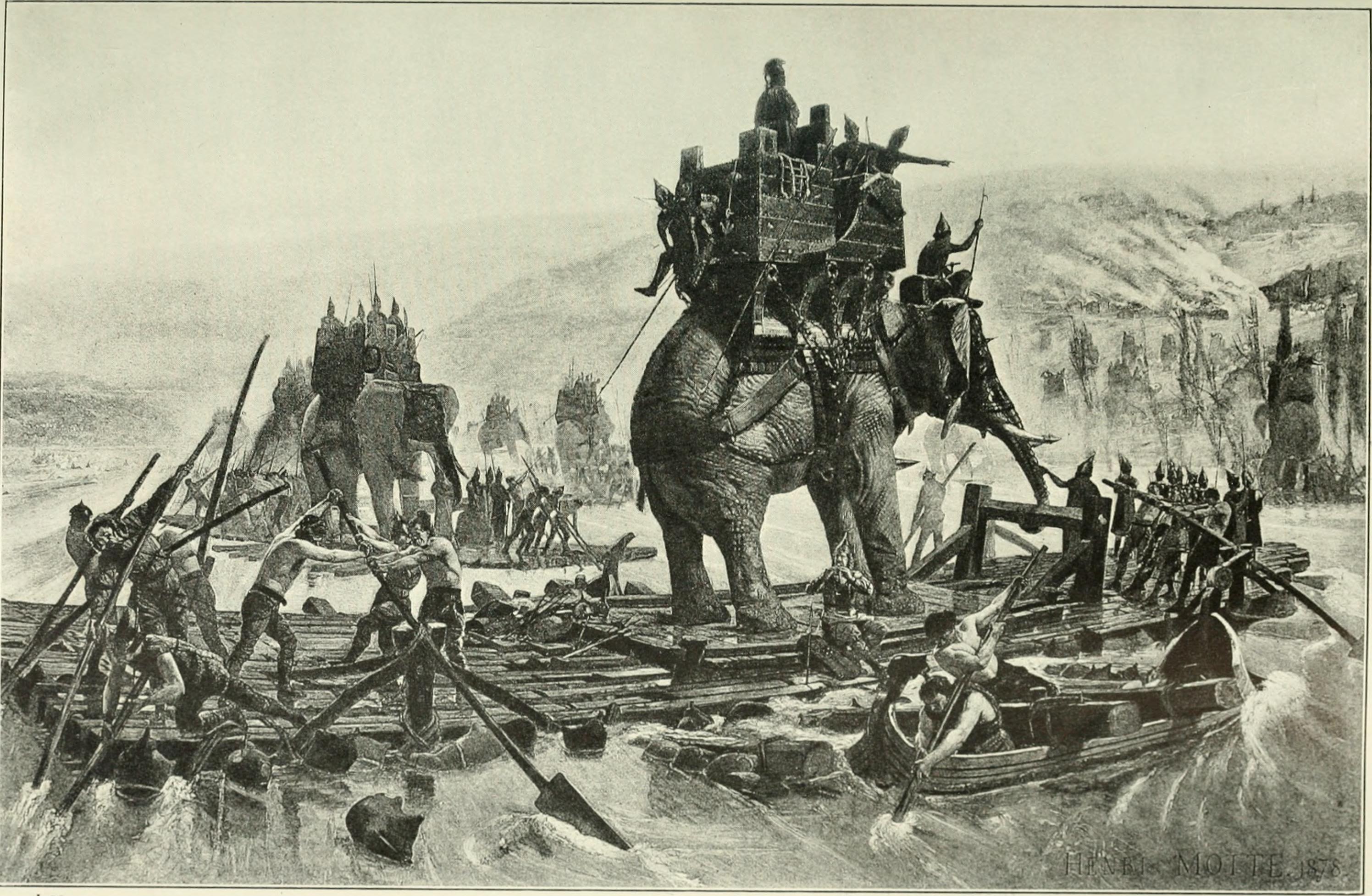 Passage of the Rhône by Hannibal's Army (Salon of 1878) by Henri-Paul Motte