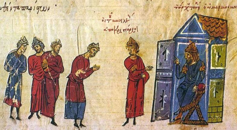 The tourmarches Basil sent as ambassador (apokrisiarios) to the Caliph (Amermoumnes) Al-Mu'tasim