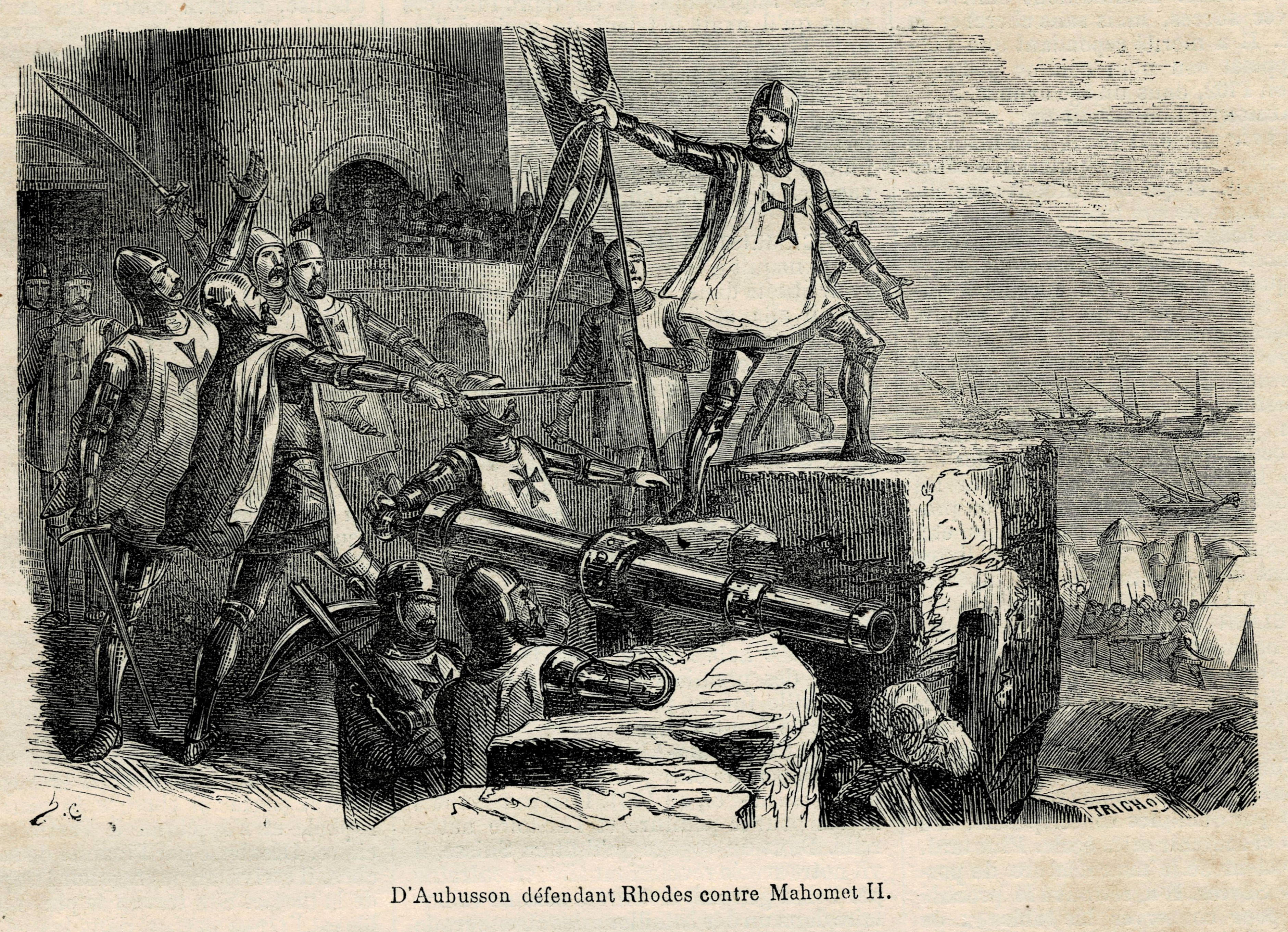 D'Aubusson defending Rhodes against Mahomet II (Mehmed II)
