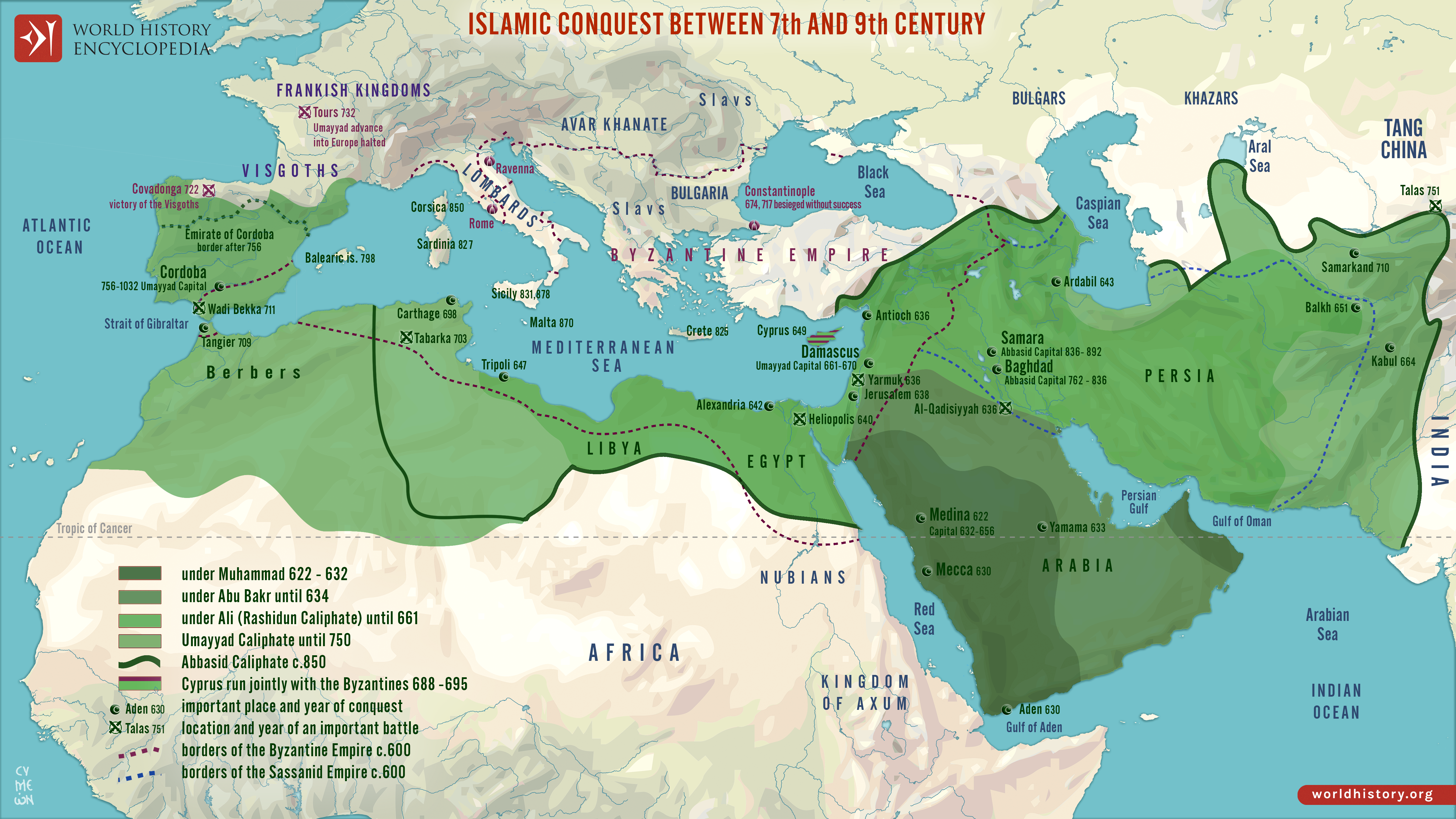 Map of the Islamic Conquests