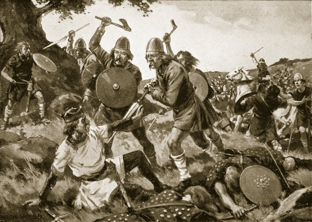 Defeat and death of king Oswald (Battle of Maserfield)