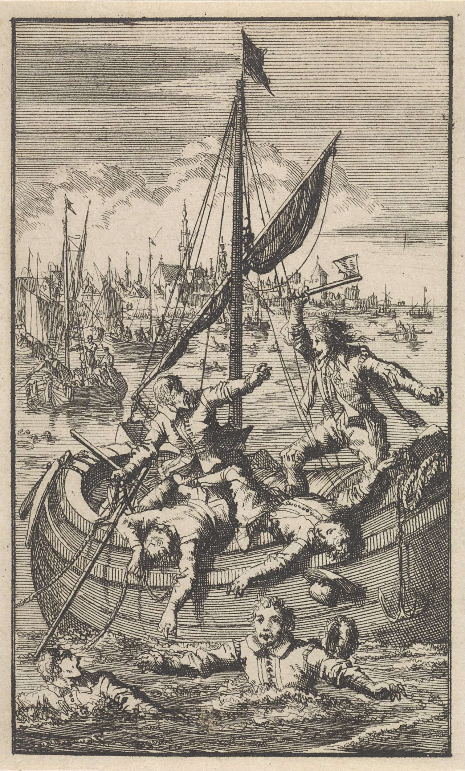 Pietro Ciacconne captures a boat of the people of Leiden