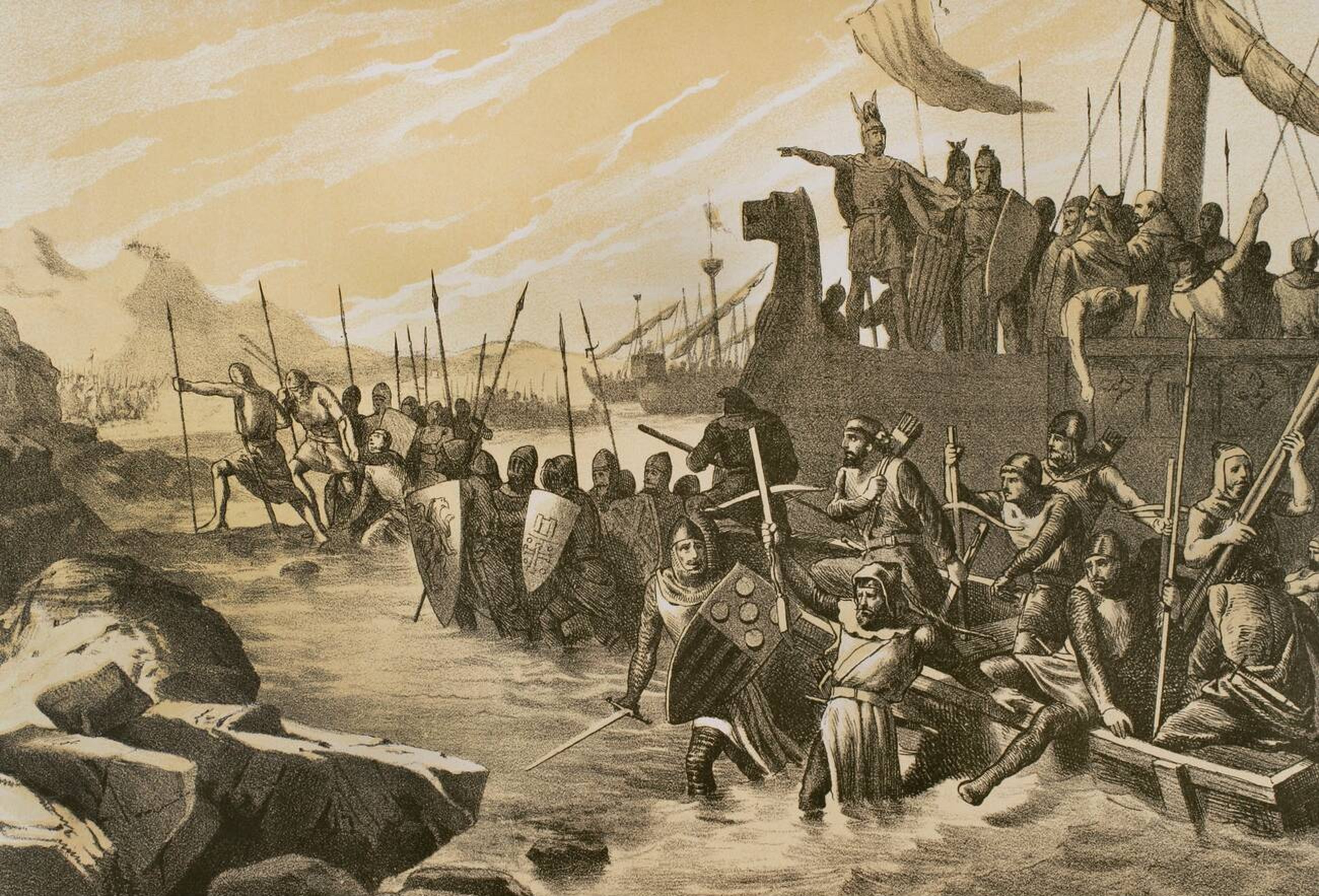 Arrival of the expedition of King James I of Aragon on the coasts of Mallorca