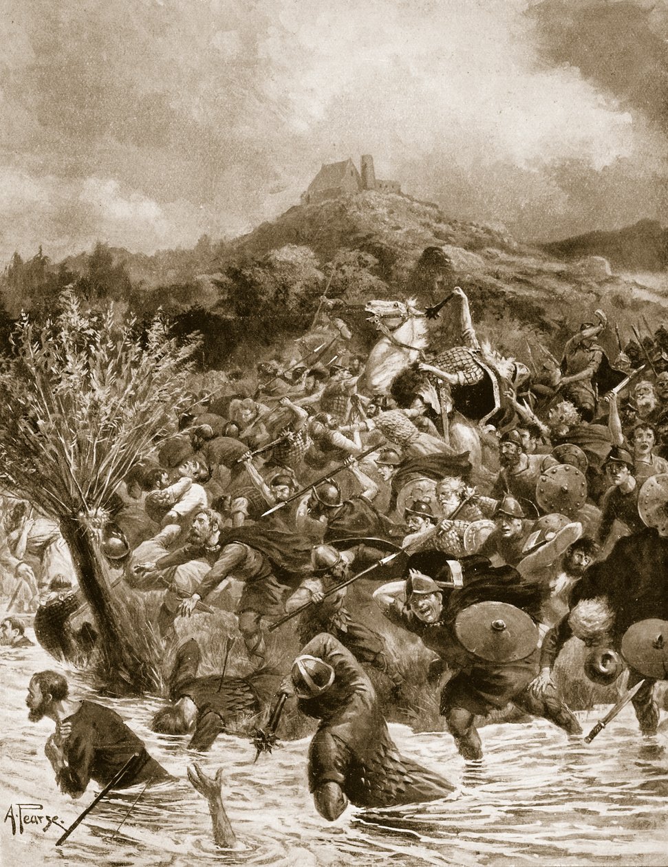 King Penda Slain at Winwaedfield, Alfred Pearse