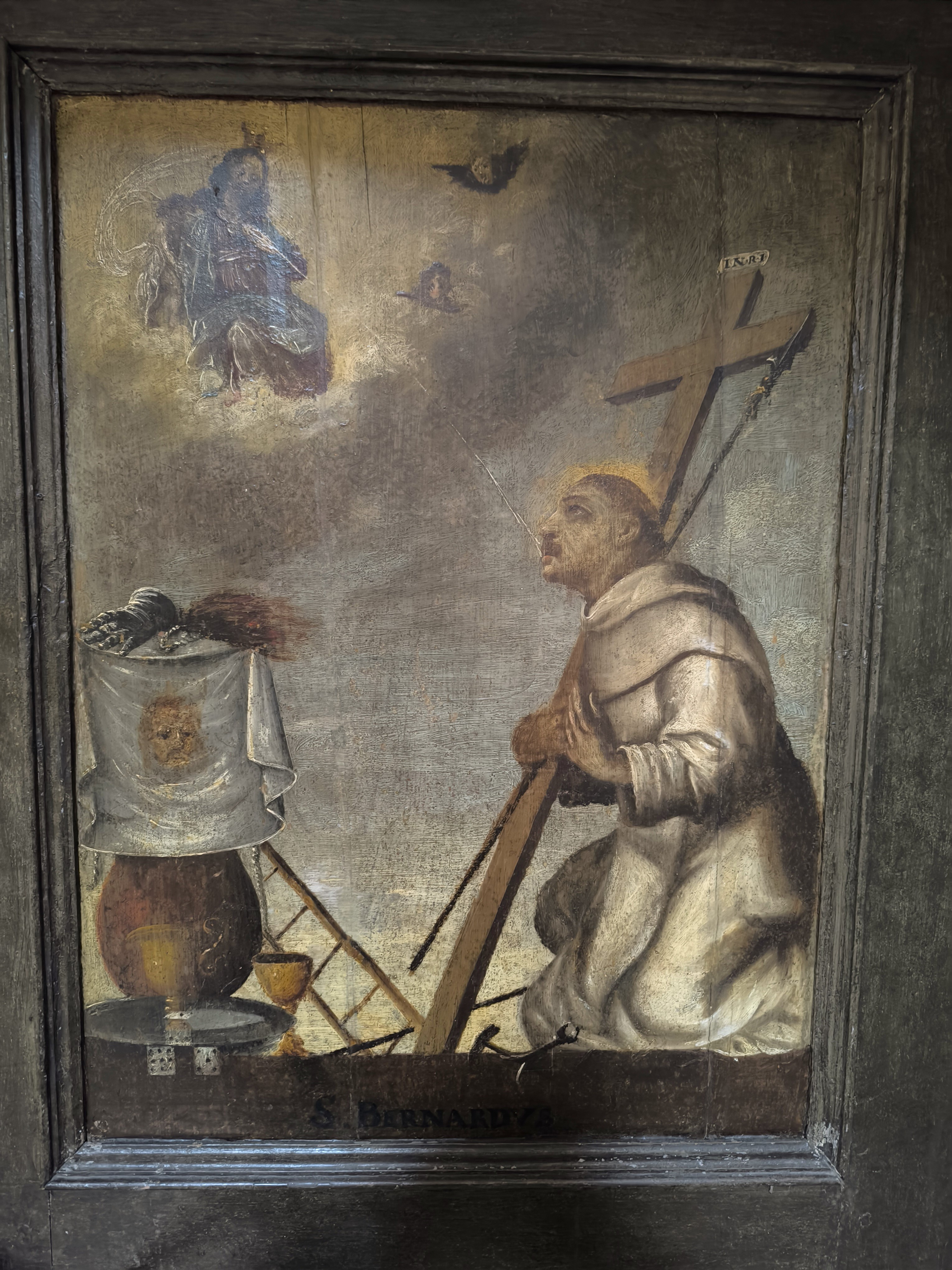 Saint Bernard of Clairvaux, painting on the doors of St. Benedict's Church (Hradčany)