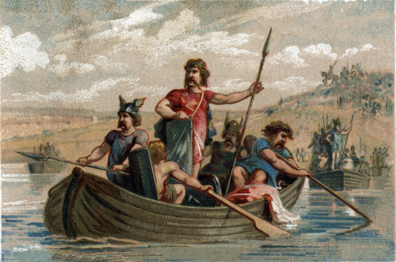 Pharamond crossed the Rhine with Frankish warriors
