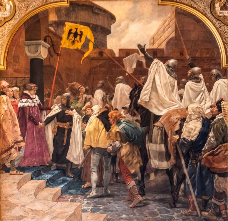 Emperor Frederick II receiving the Teutonic Knights