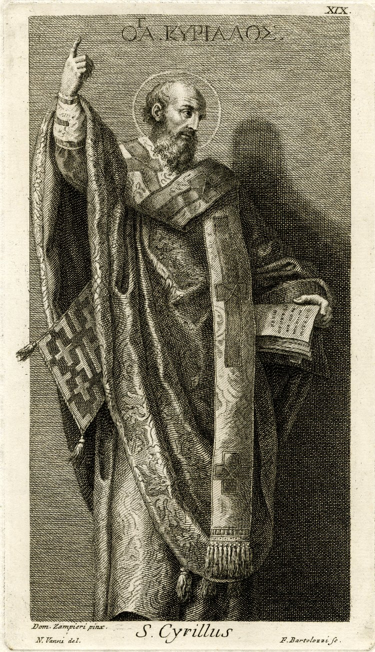 Saint Cyrille de Jérusalem. Francesco Bartolozzi. XVIIIe.