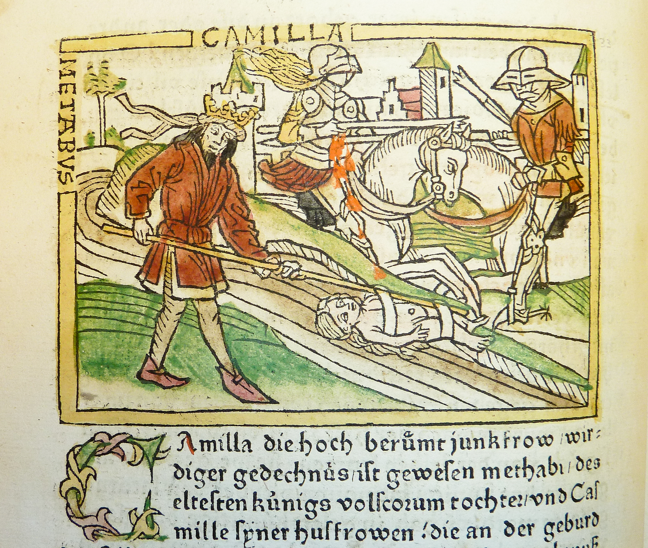 Camilla and Metabus escaping into exile