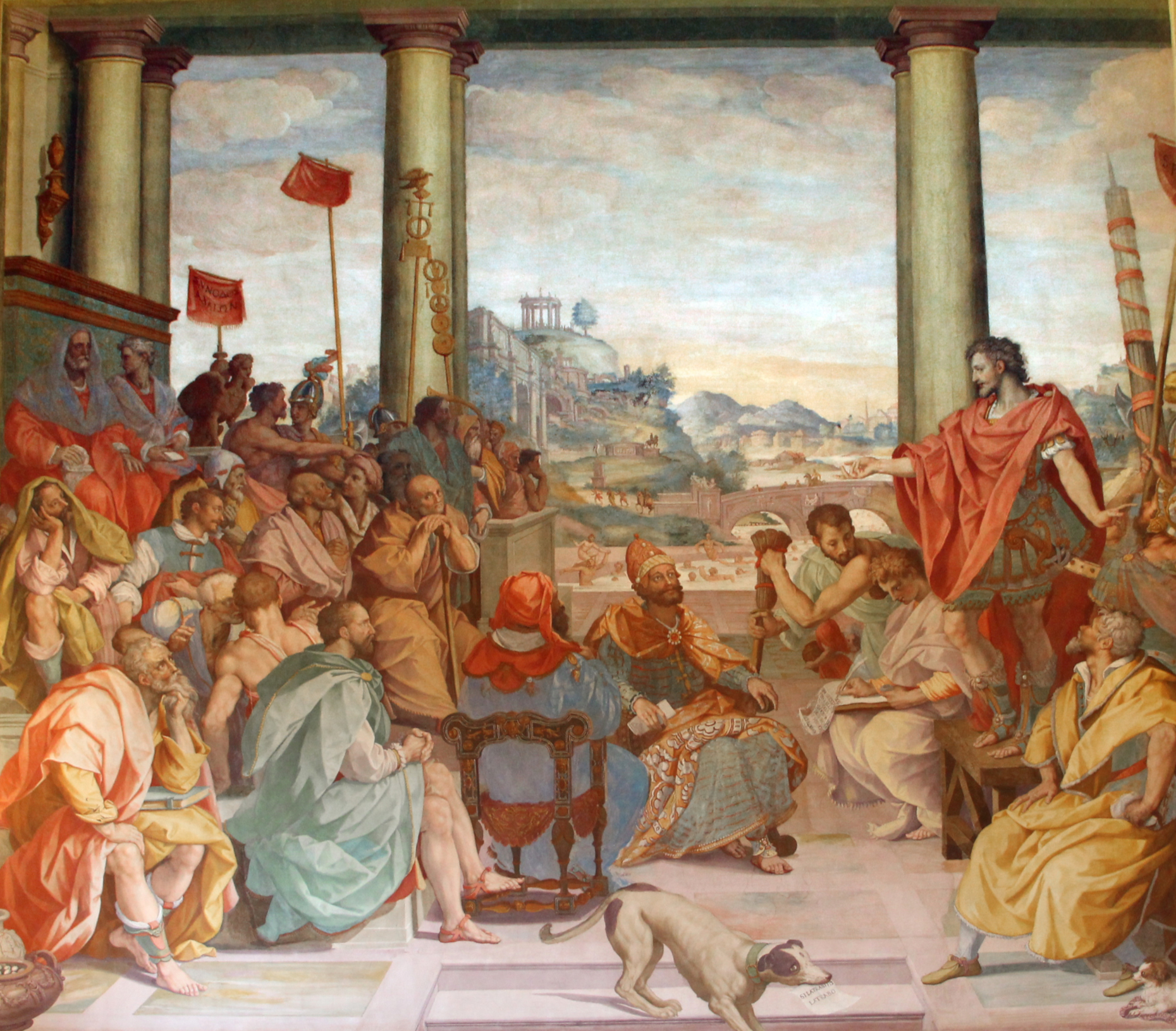 Consul Flaminius speaks to the Achaean Council