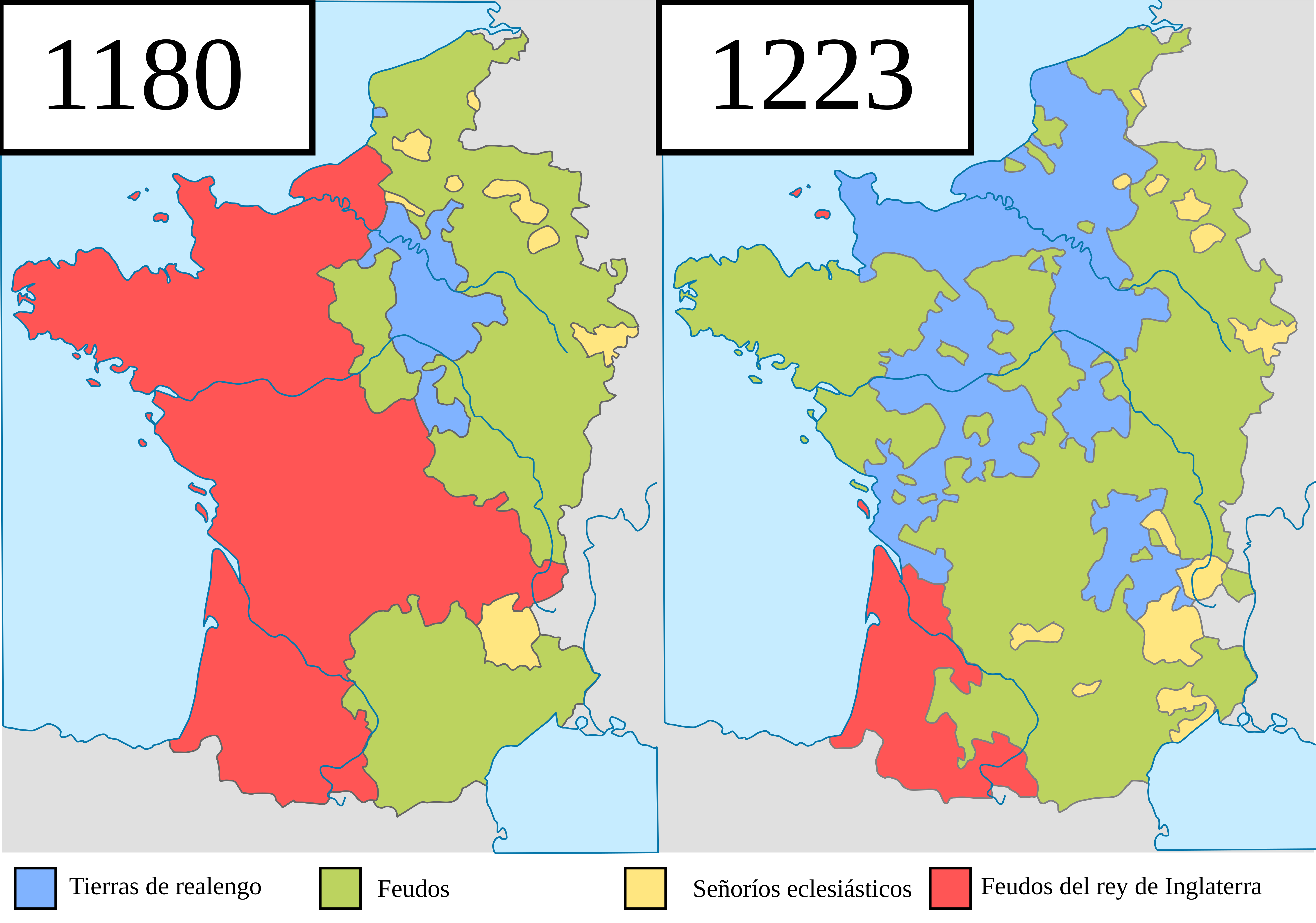 Conquests of Philip August 1180 to