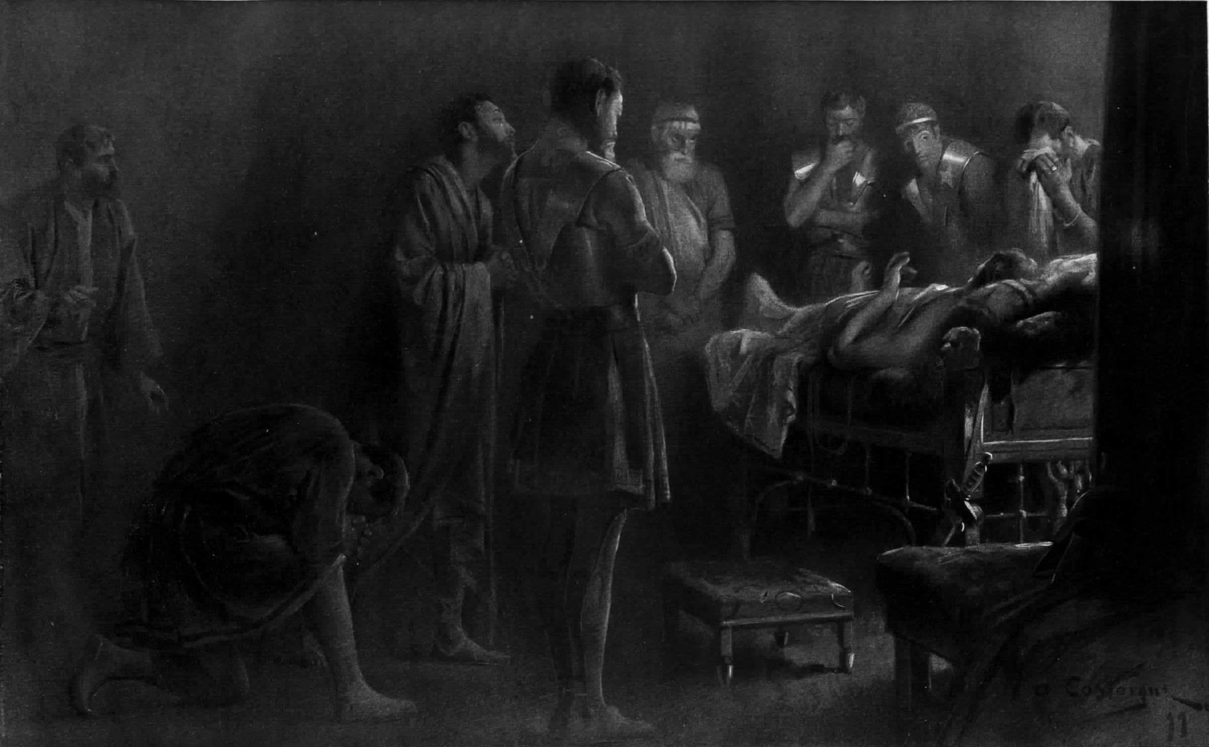 The dying Alexander receiving his soldiers
