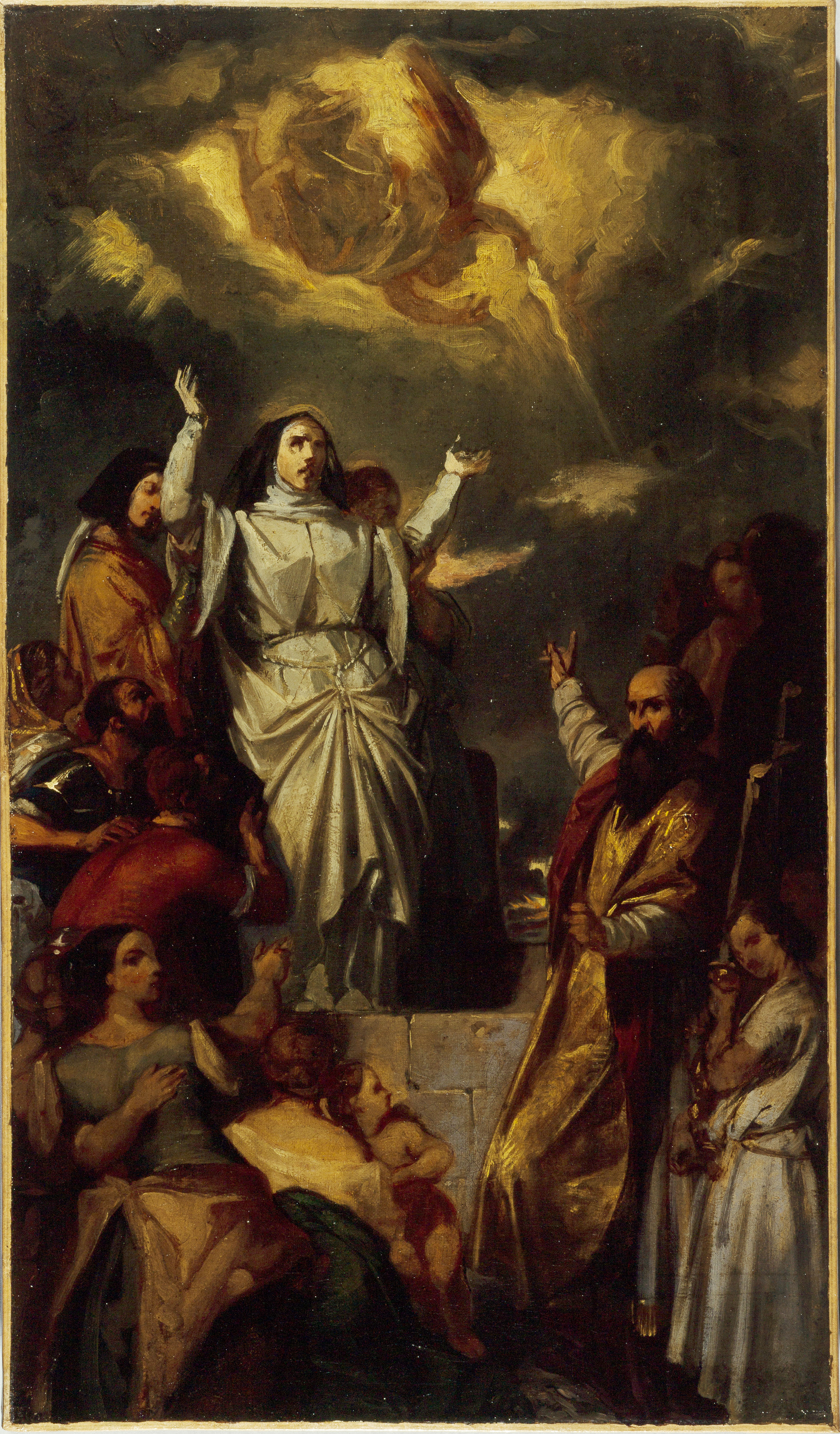 Apotheosis of St Genevieve, sketch for painting in church Lorette