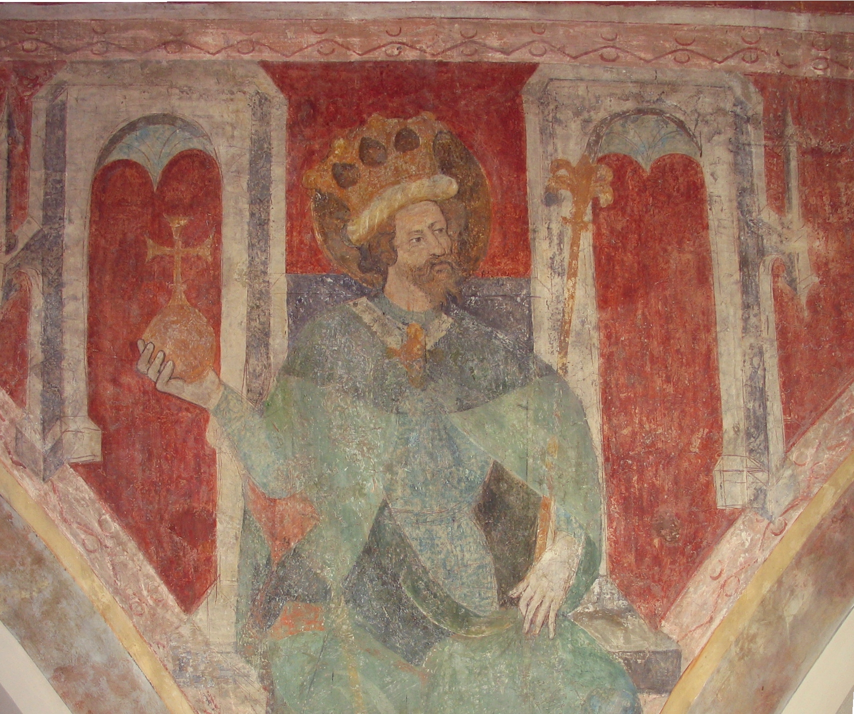 Sigismund of Burgundy Konstanz, Dreifaltigkeitskirche, fresco on the wall of the nave