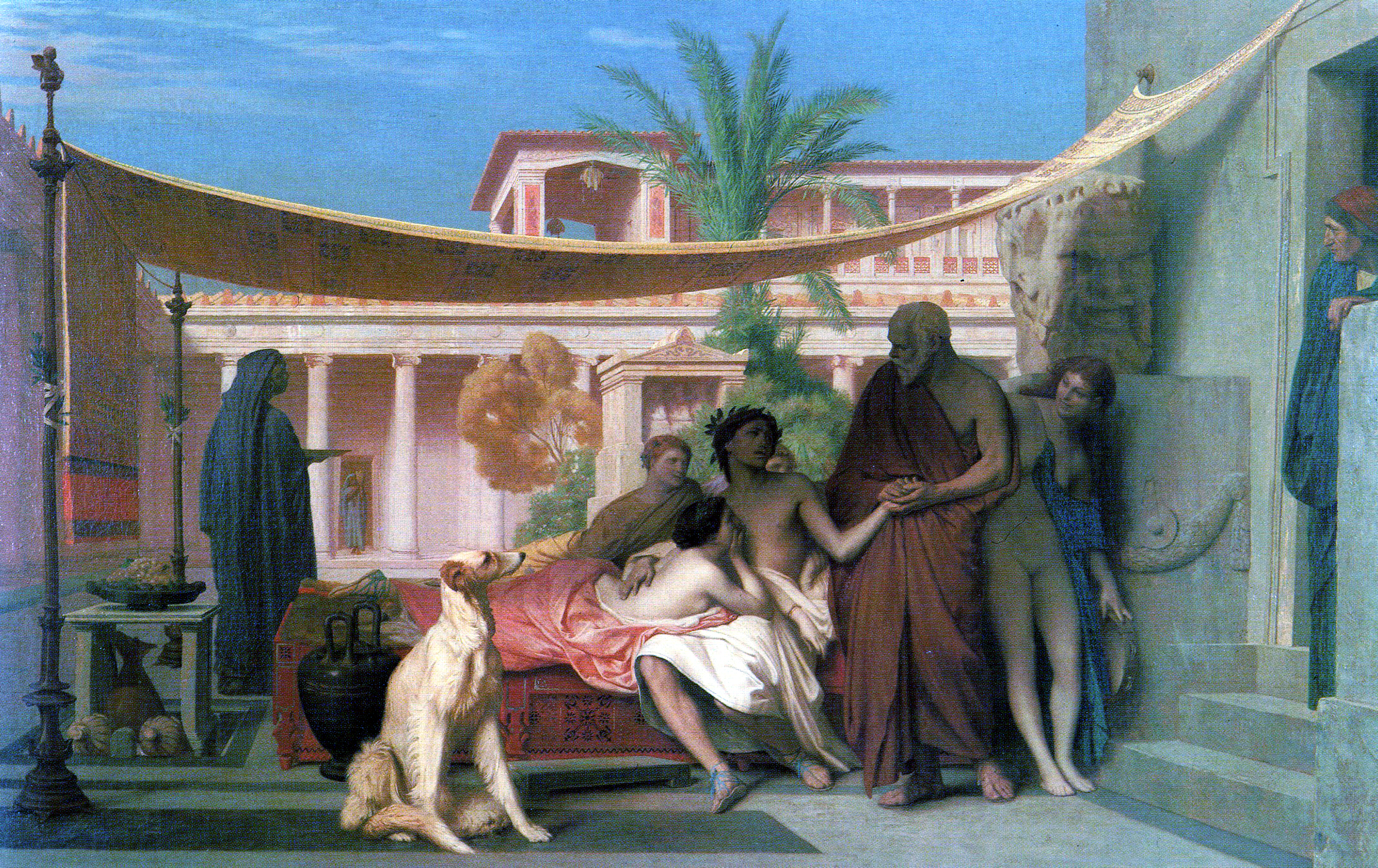 Socrates seeking Alcibiades in the house of Aspasia