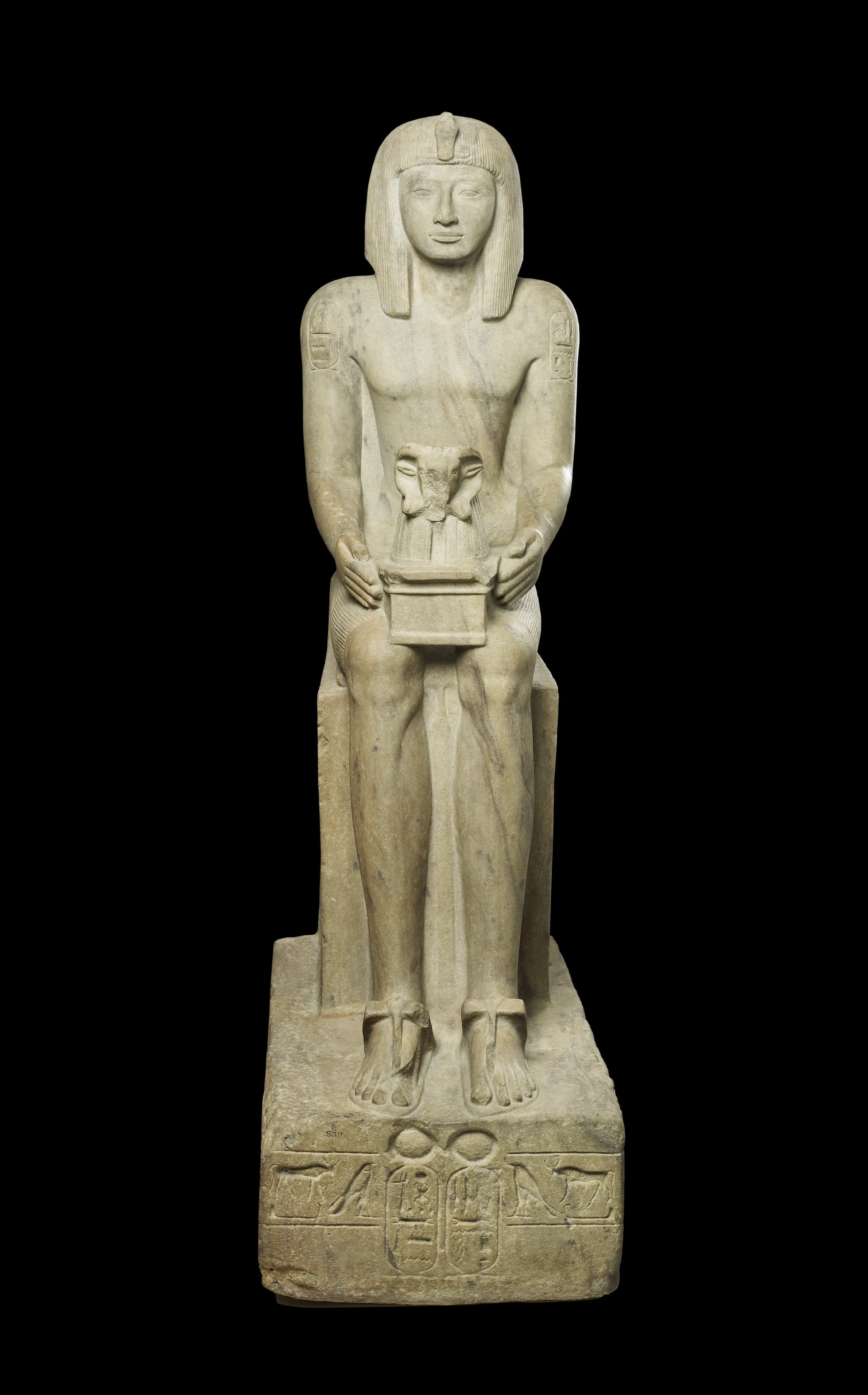 Sandstone seated statue of Sety II
