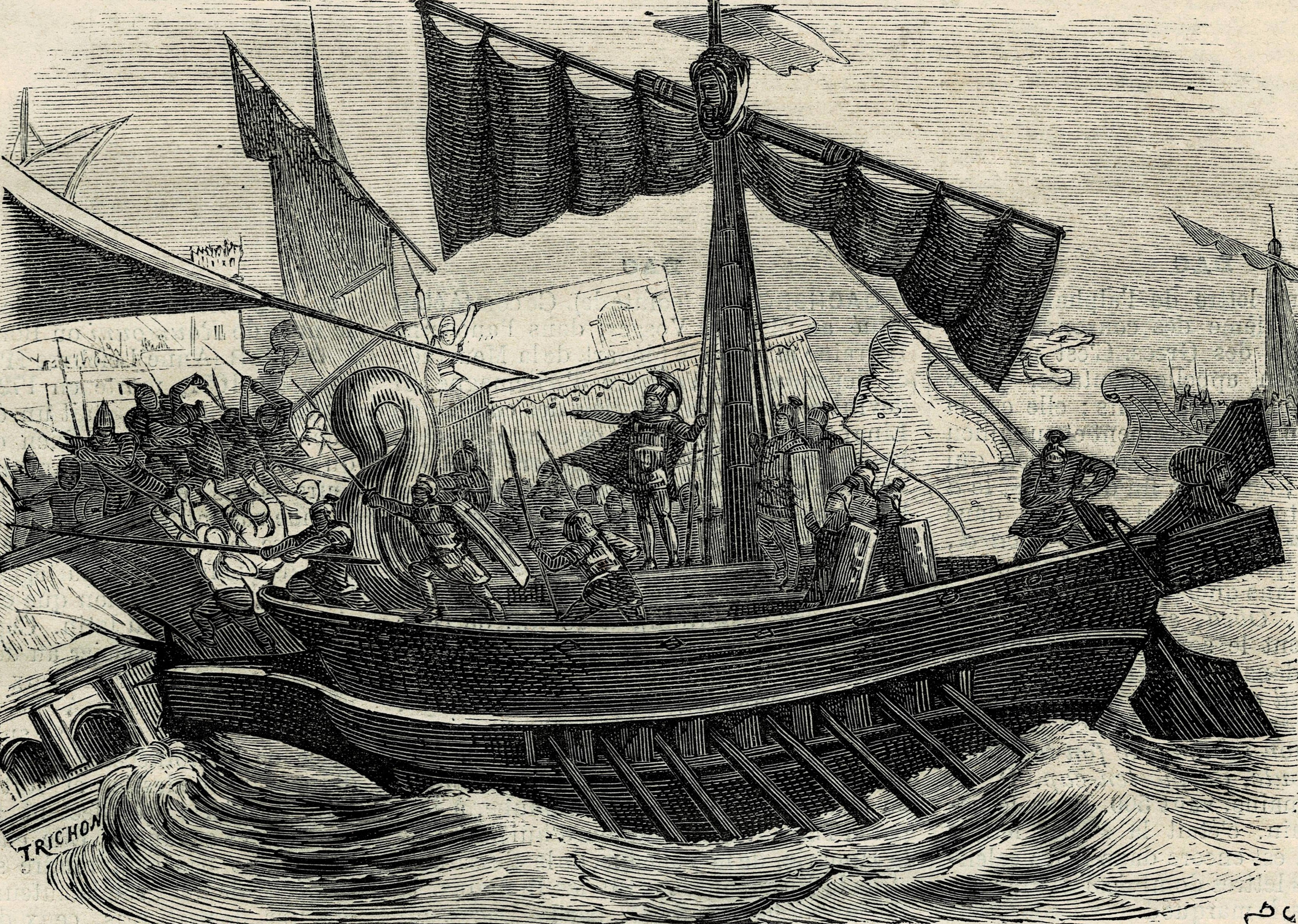 The consul Druillius fights at sea for the first time